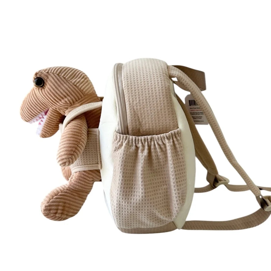 Chai Baby Beige Dinosaur Kids Backpack | Toddler Backpack