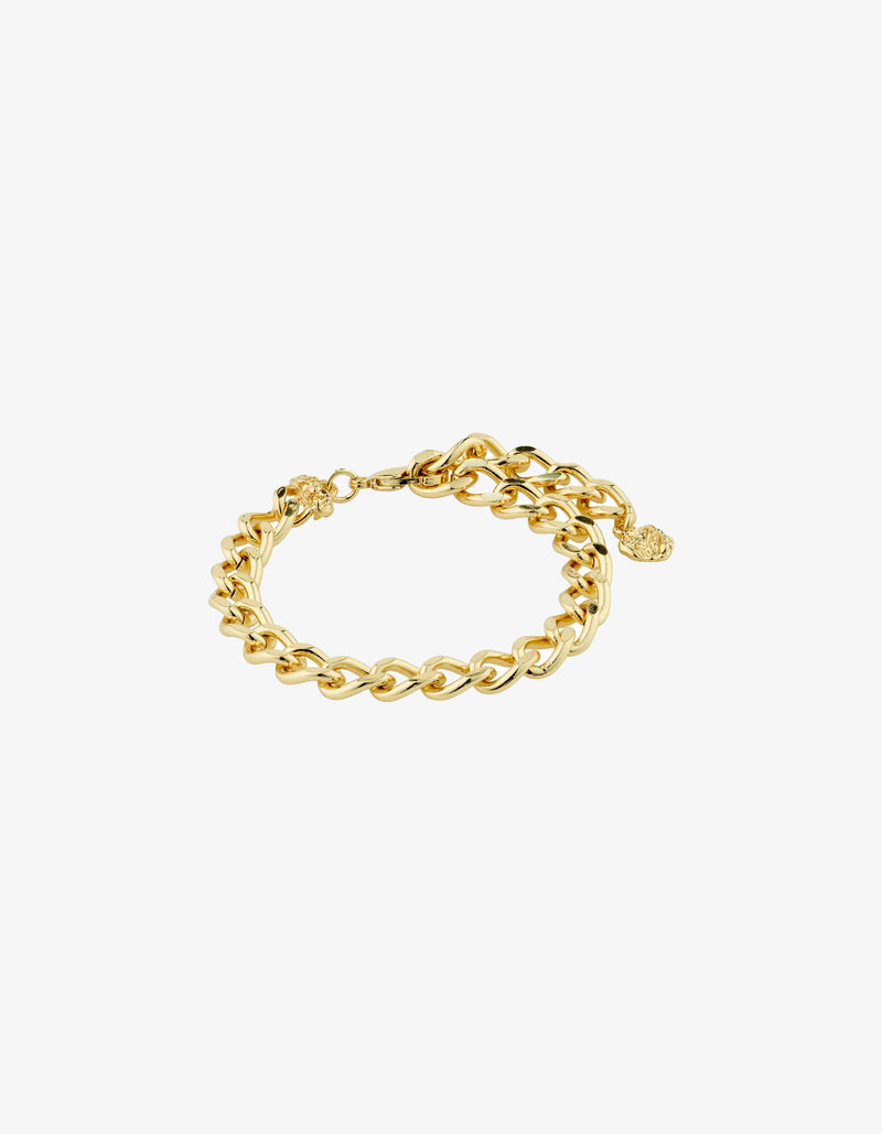 Pilgrim Charm Recycled Curb Bracelet Gold Plated