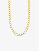 Pilgrim Charm Recycled Curb Necklace Gold Plated