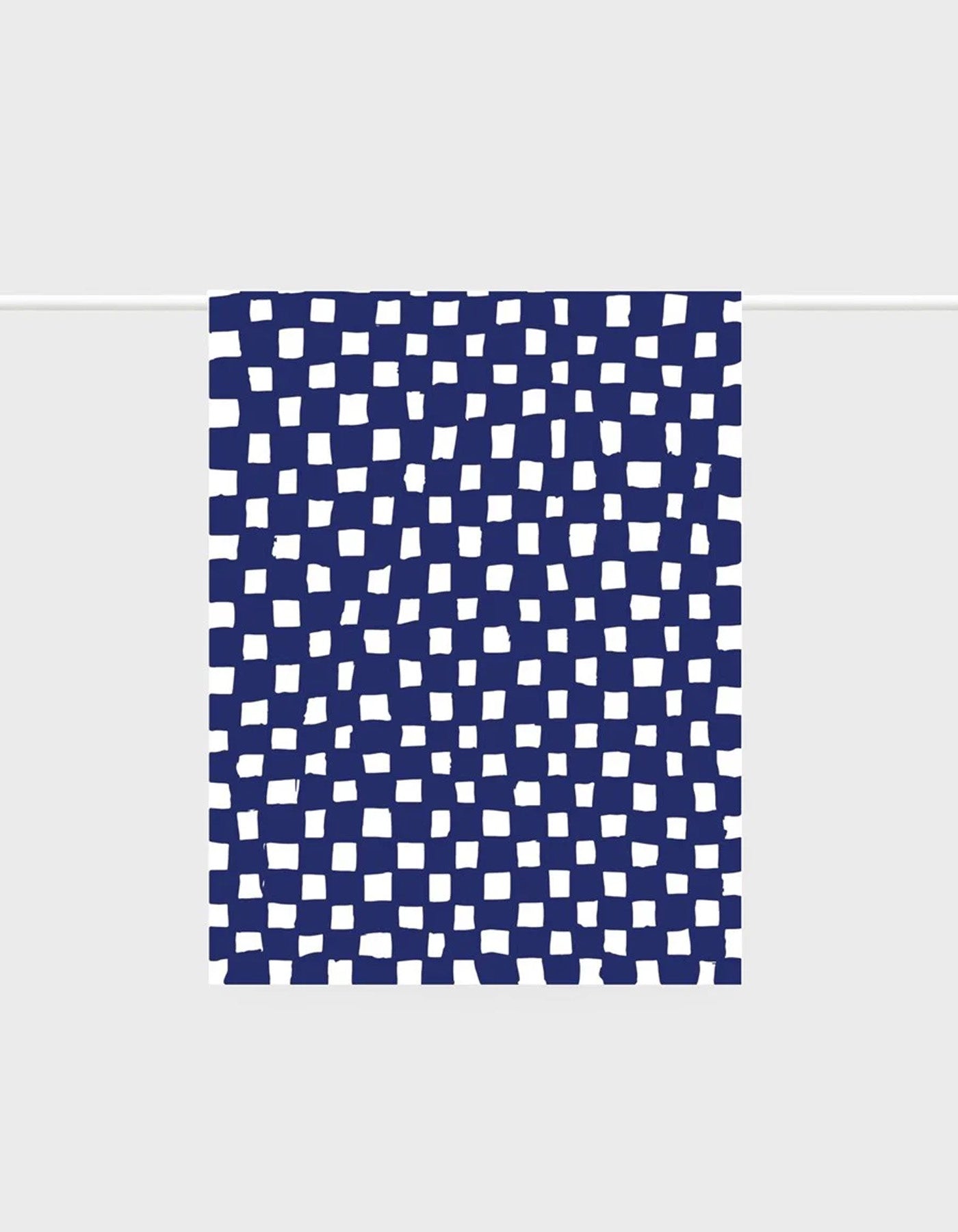 Lettuce Tea towel Hand Drawn Checkers