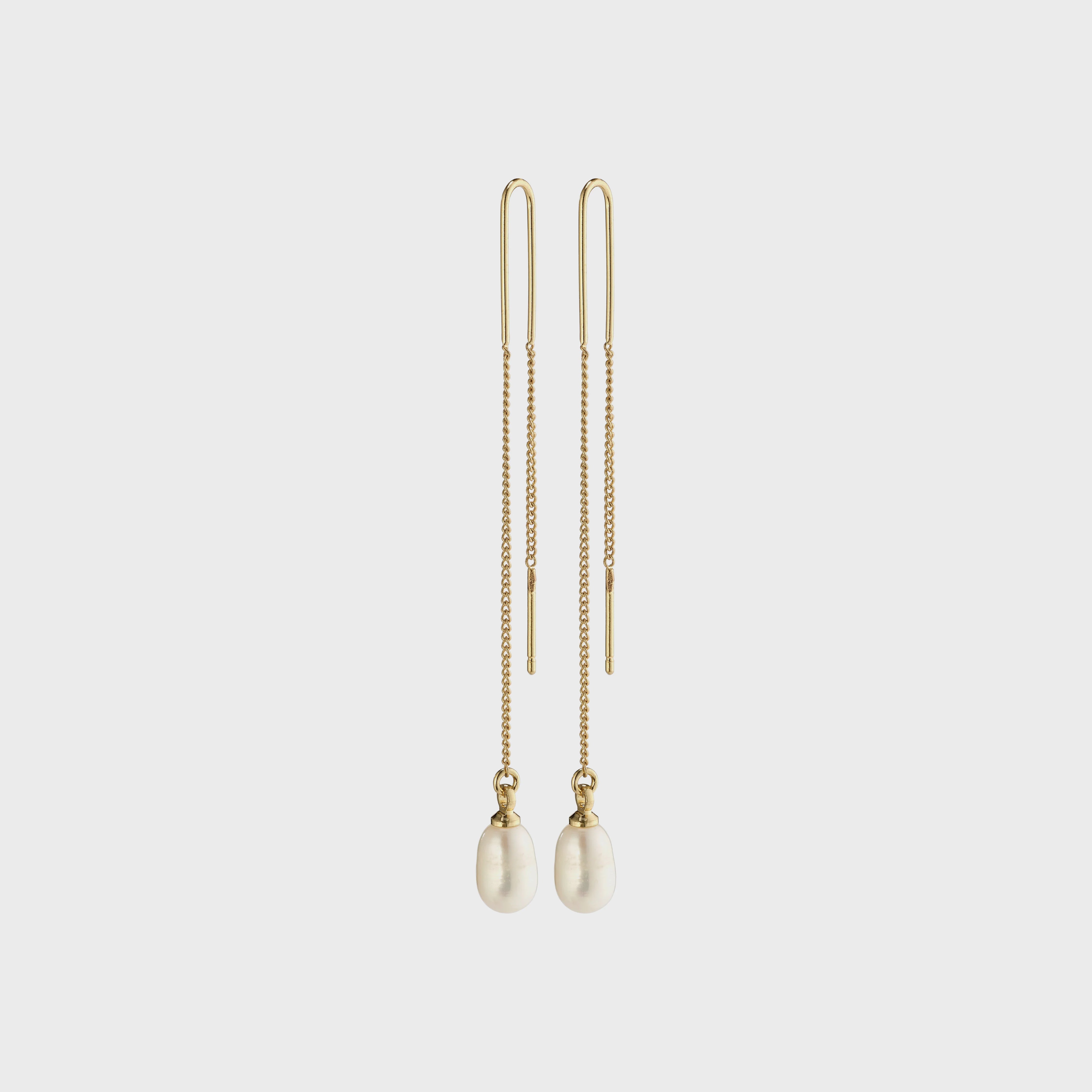 Pilgrim Chloe Pearl Drop Earrings - Gold