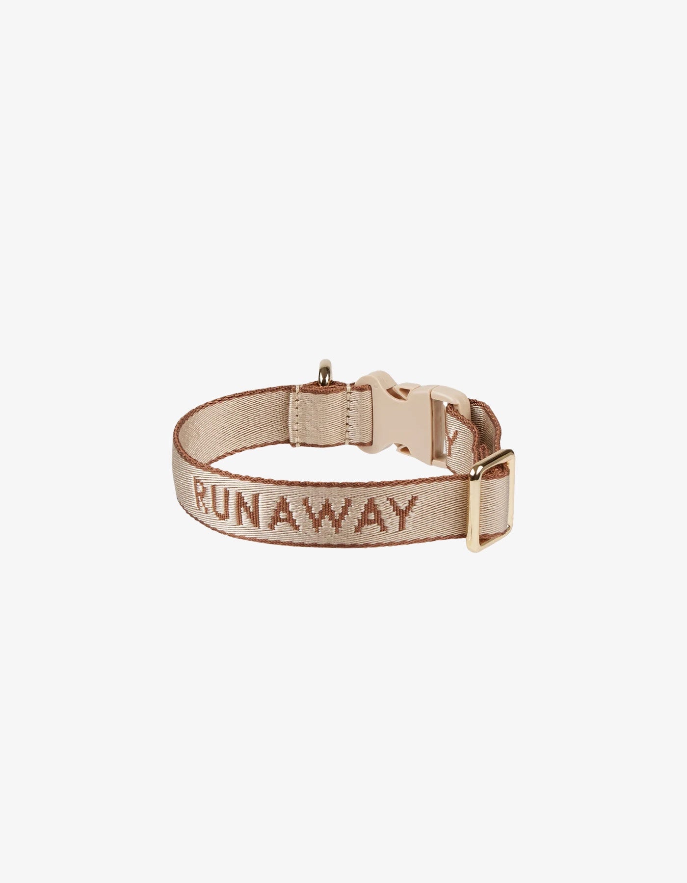 Karen Walker Runaway Woven Dog Collar Macadamia/Chestnut