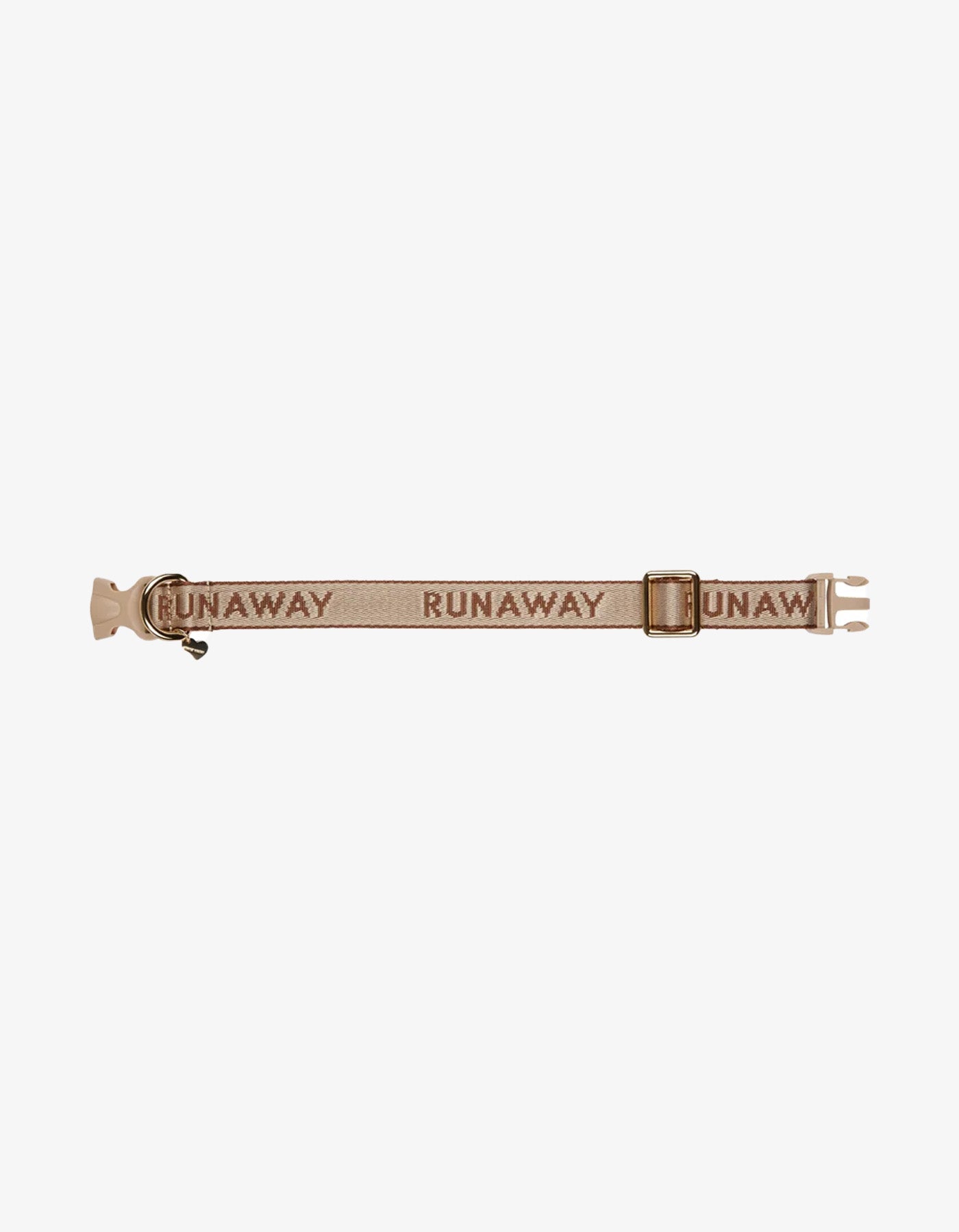 Karen Walker Runaway Woven Dog Collar Macadamia/Chestnut