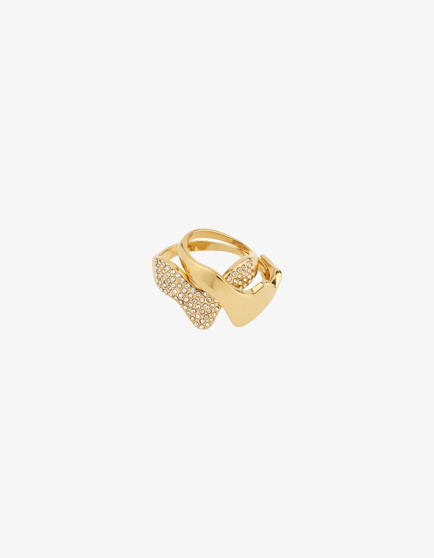 Pilgrim Connect Recycled 2-In-1 Set Crystal Ring - Crystal - Gold Plated