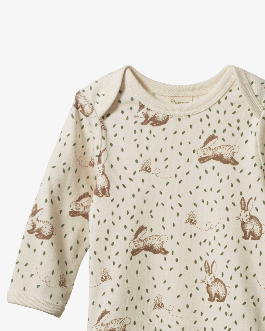 Nature Baby Long Sleeve Bodysuit Rabbity Print