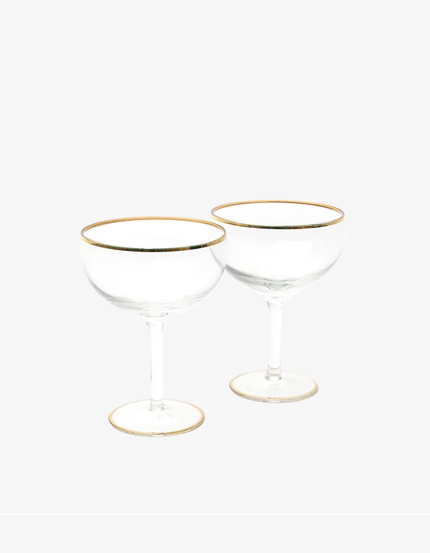 Karen Walker Champagne Coupe Set Gold Rim