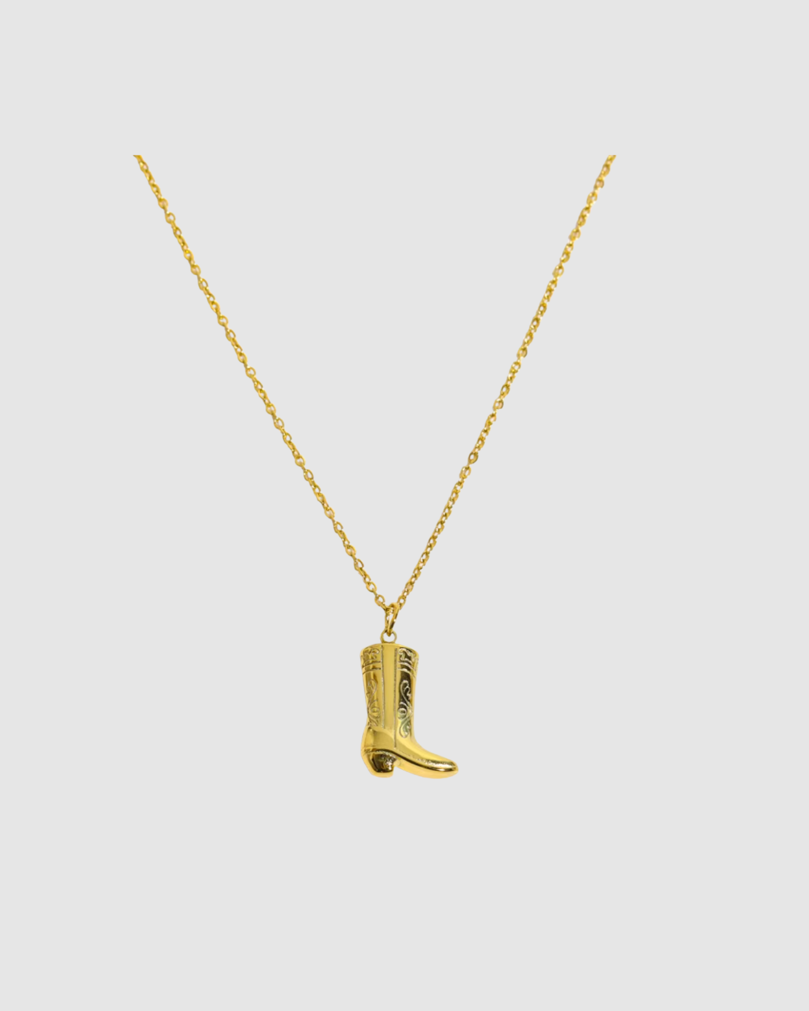 Castel & Co Cowboy Boot Necklace Gold