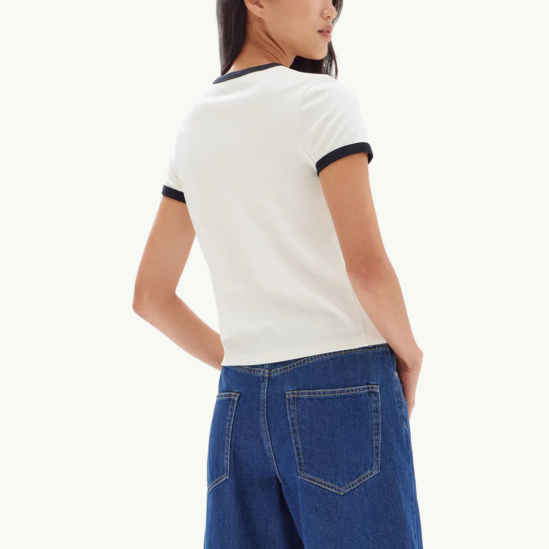Assembly Label  Elise Ringer Short Sleeve Tee Cream/True Navy