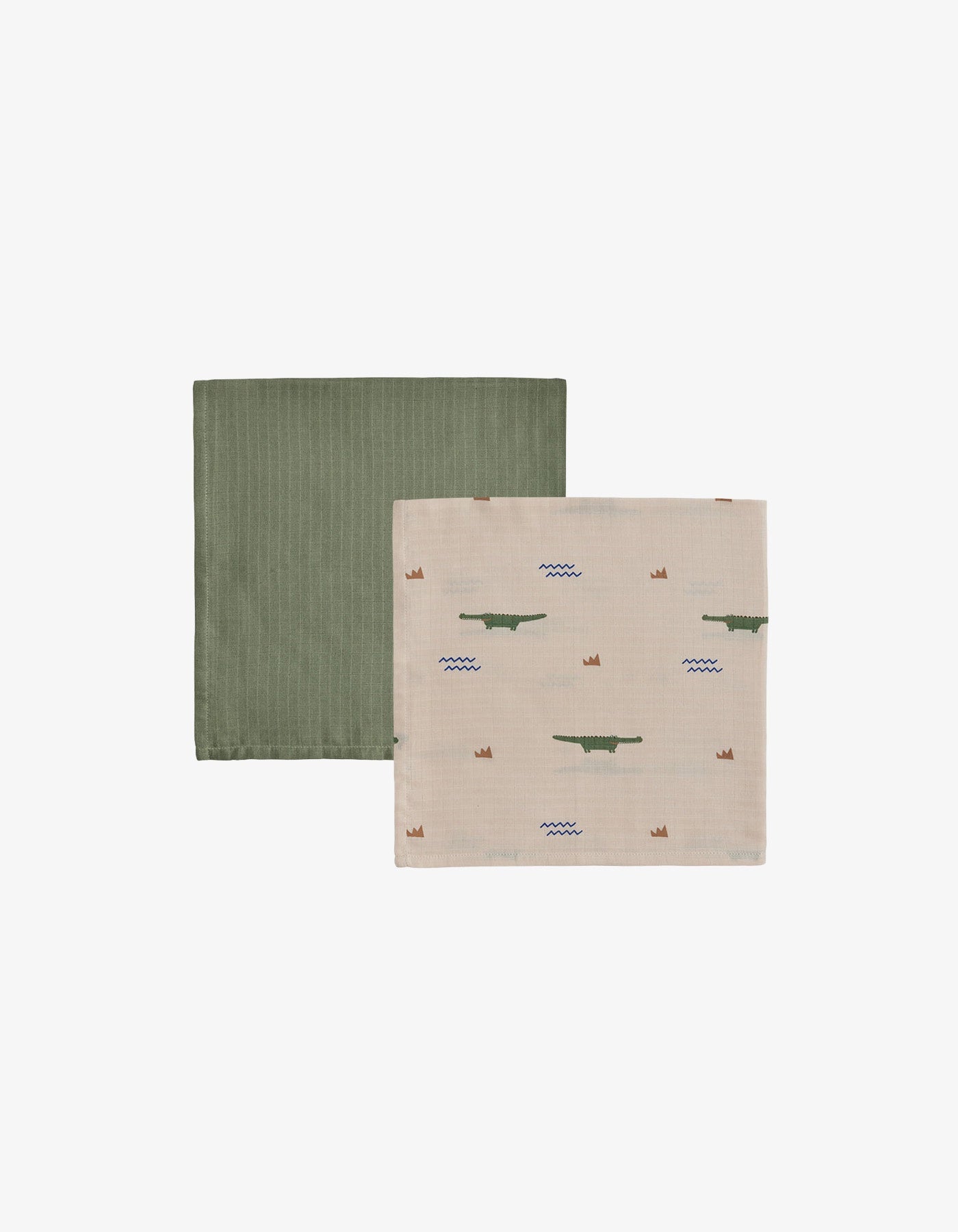 OYOY OYOY  Crocodile Muslin - Beige/Olive Green