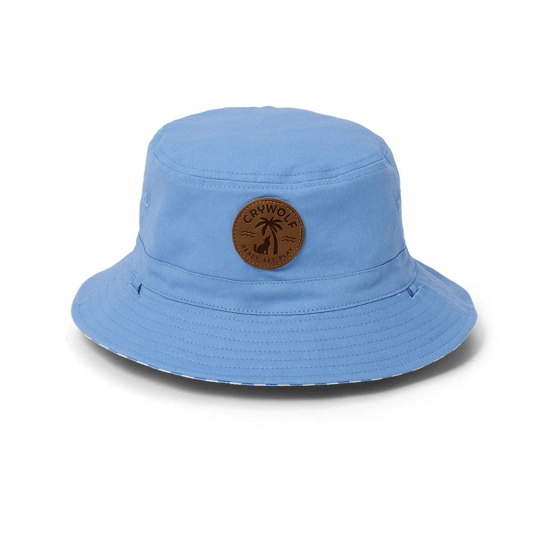 Crywolf Reversible Bucket Hat Sky Blue Stripe