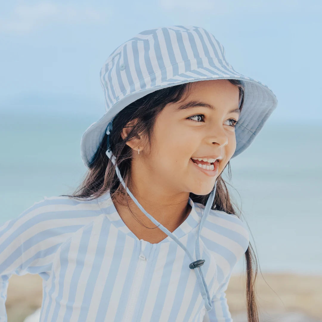 Crywolf Reversible Bucket Hat Sky Blue Stripe