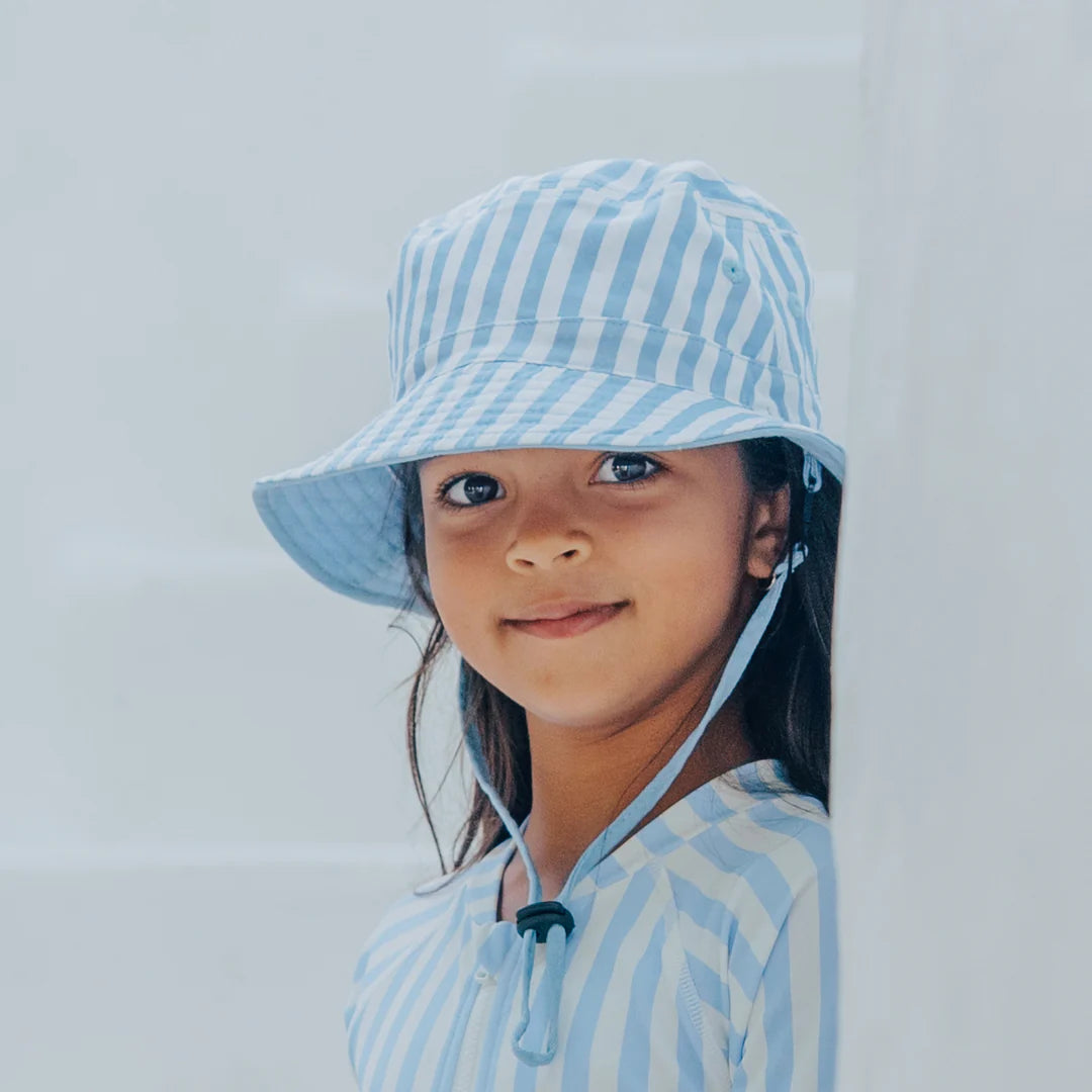 Crywolf Reversible Bucket Hat Sky Blue Stripe