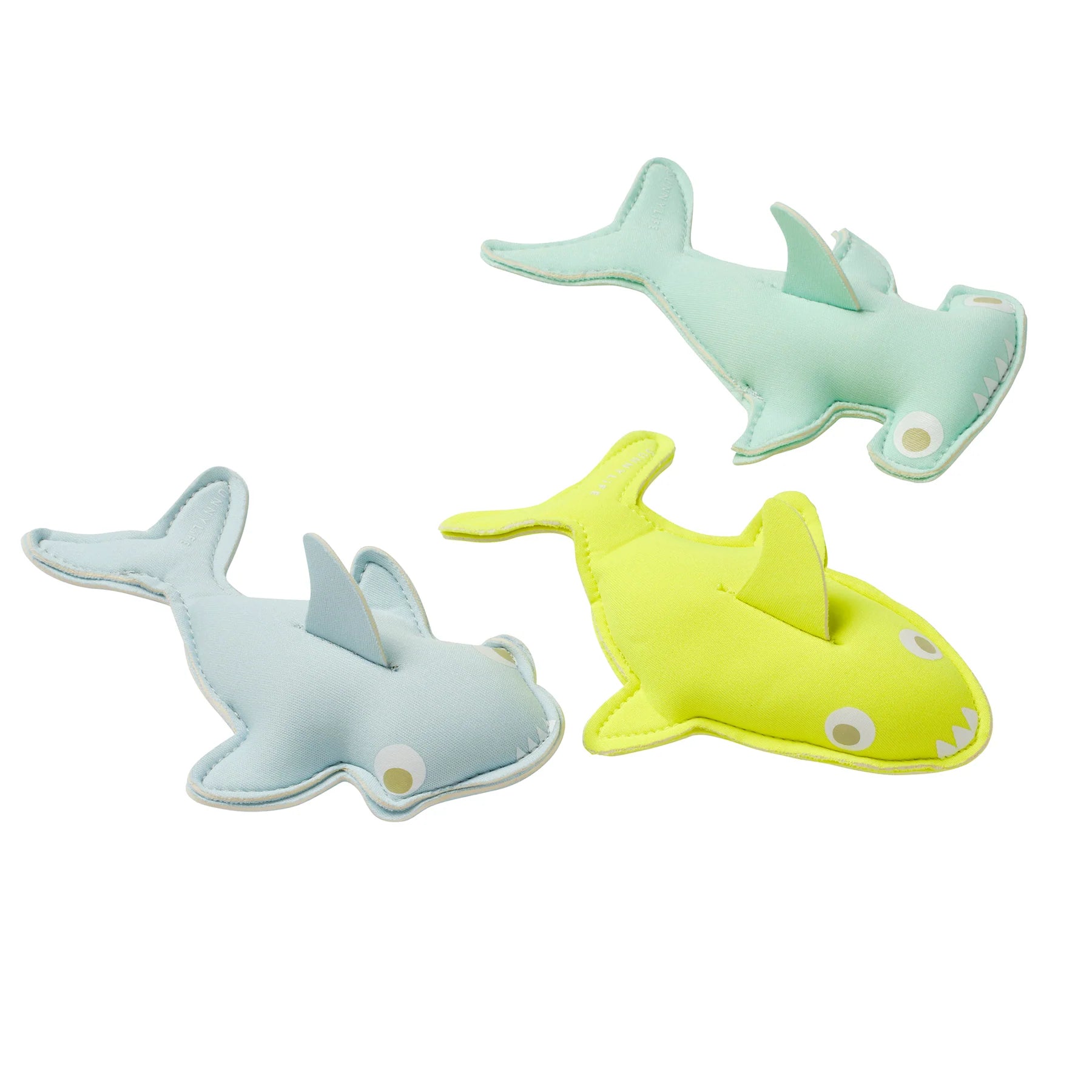 Sunnylife Salty the Shark Dive Buddies Aqua Neon Yellow Set of 3