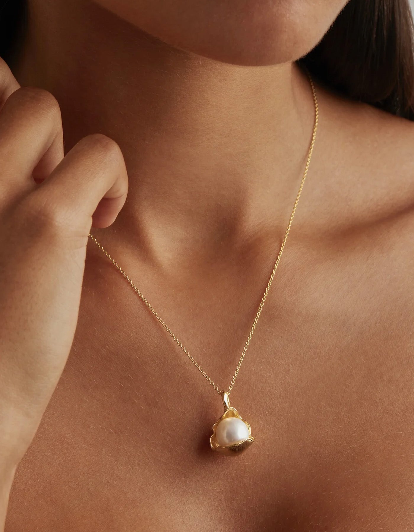By Charlotte A Place To Dream Pearl Necklace Gold Vermeil