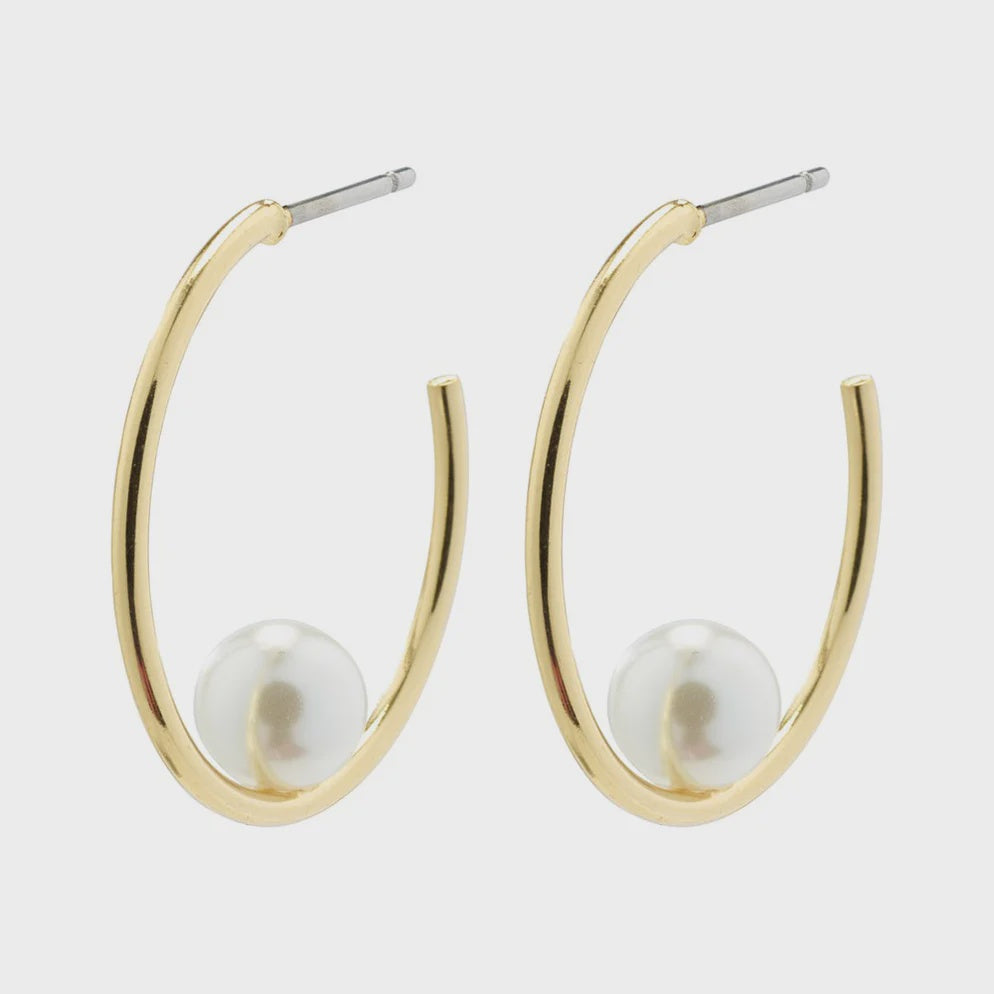 Pilgrim Eline Earrings White Gold Plated