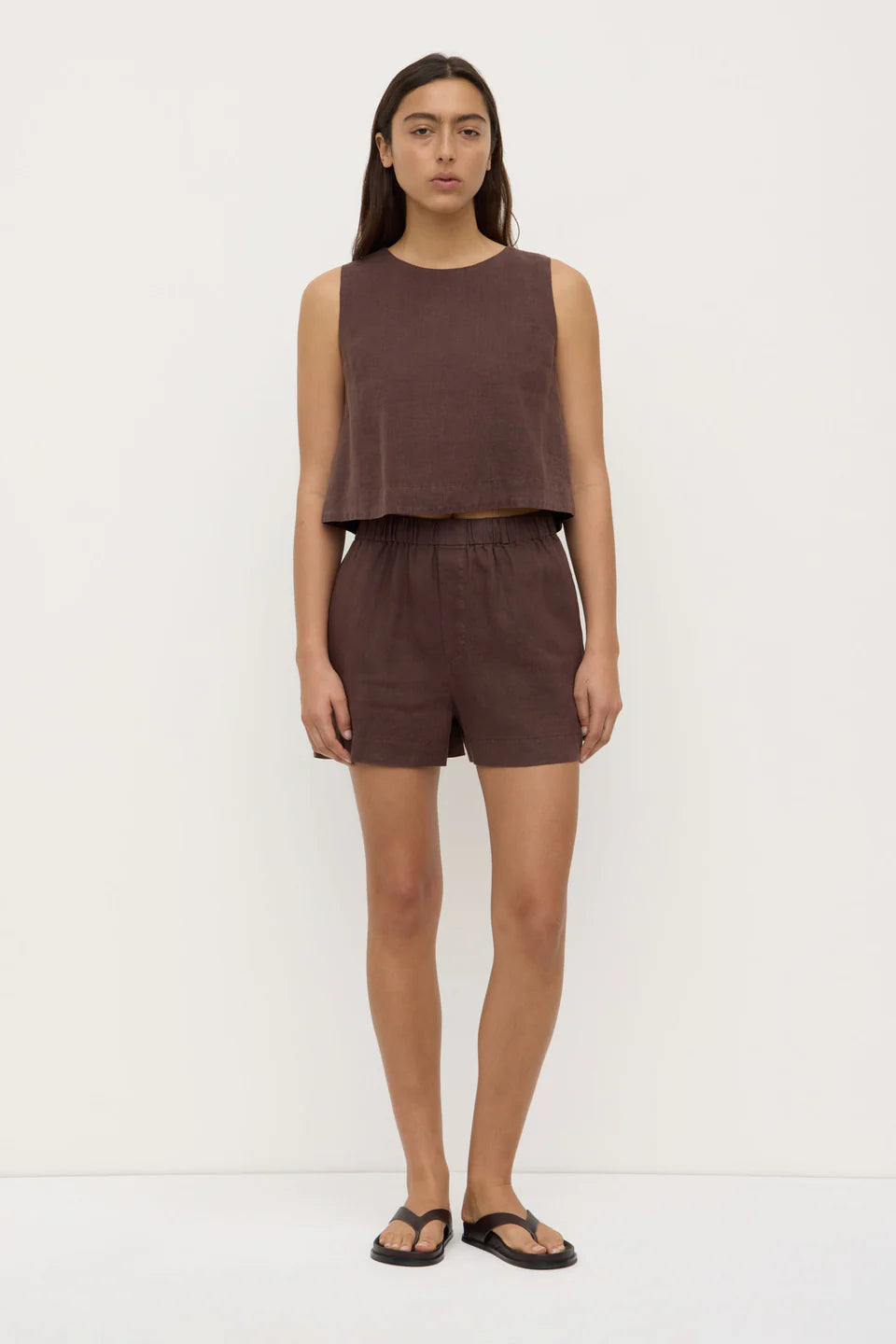 Assembly Label  Estelle Linen Top - Ganache
