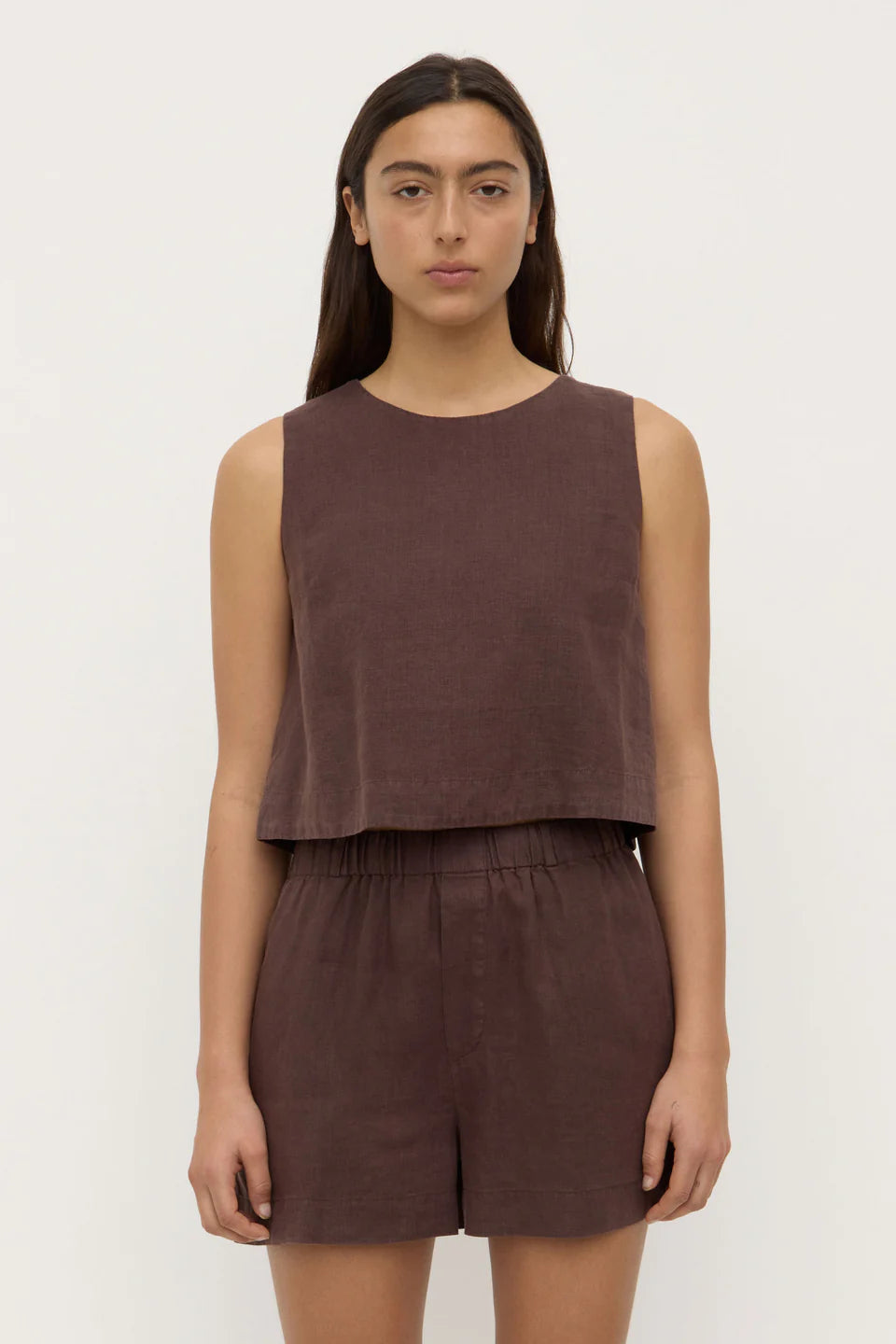 Assembly Label  Estelle Linen Top - Ganache