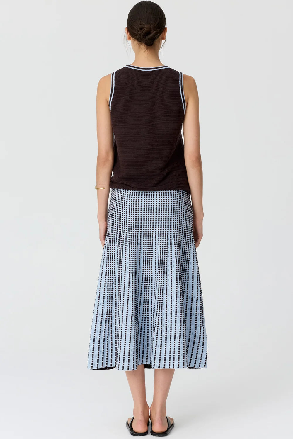 POL Evlyn Knit Skirt Blue Choc