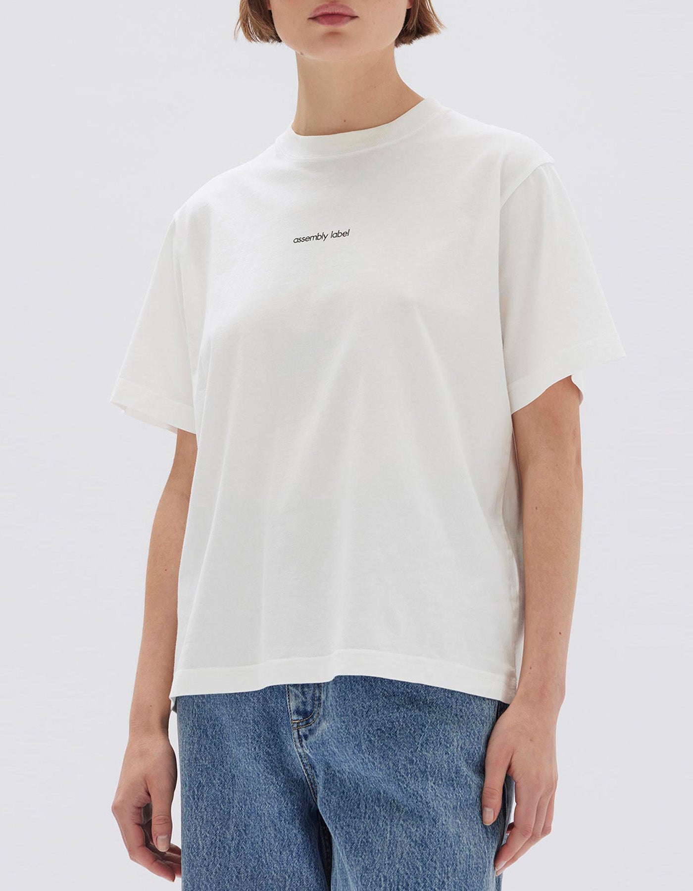 Assembly Label Exhibited Print Short Sleeve Tee Antique White/Black