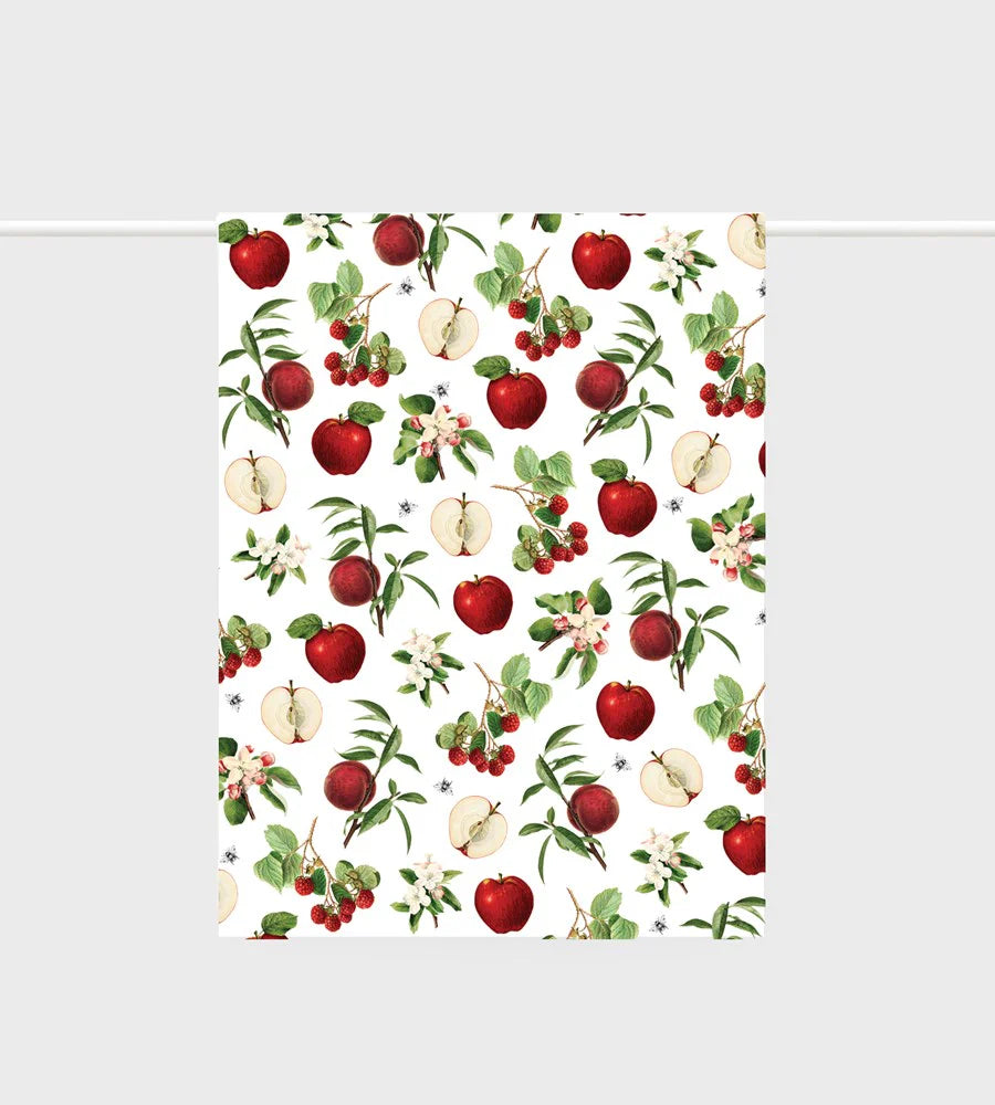 Father Rabbit Tea Towel Apples & Bees