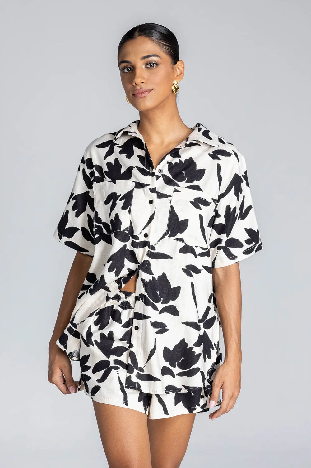 Blak Felix Shirt Ivory/Black Floral