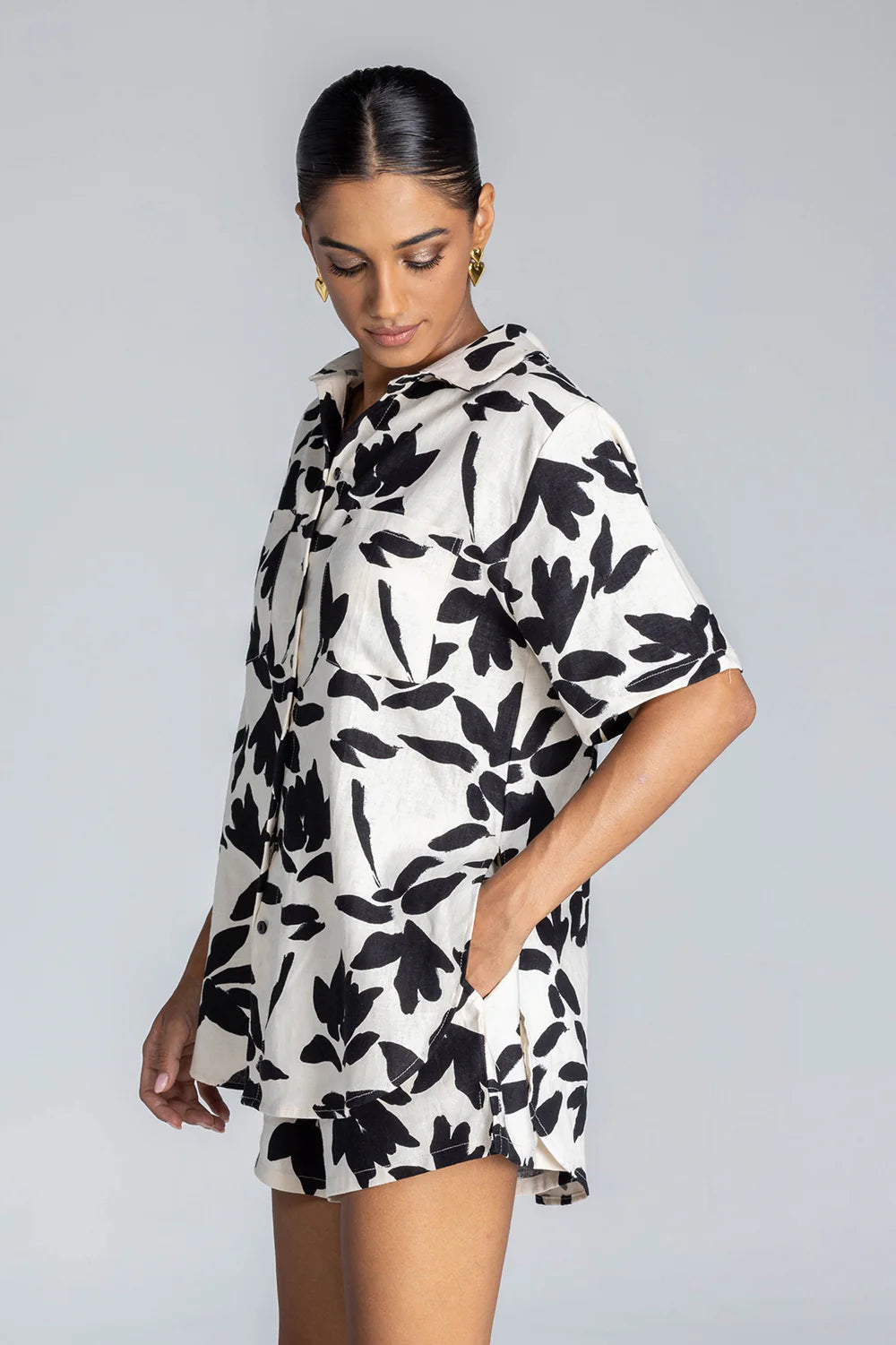 Blak Felix Shirt Ivory/Black Floral