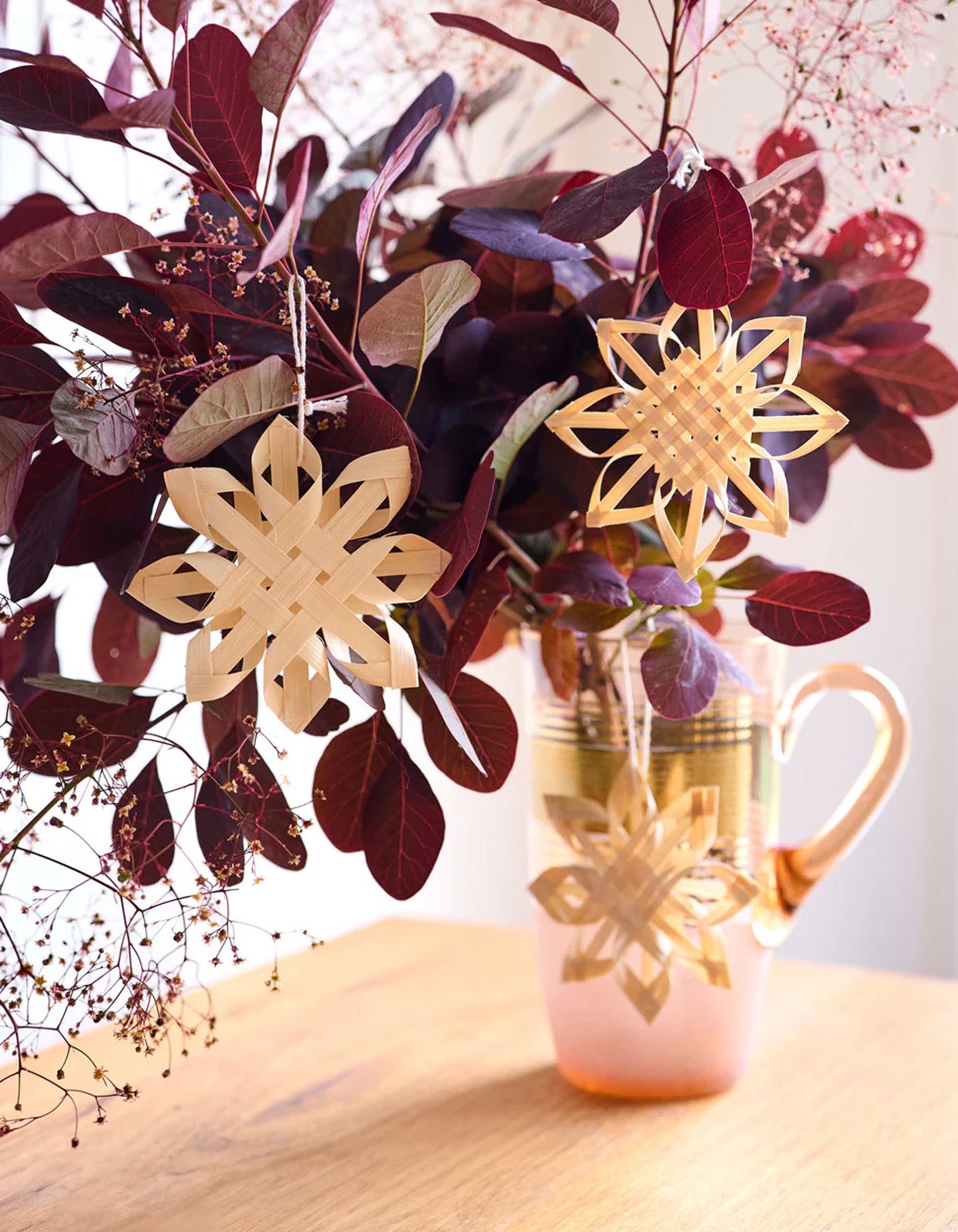 Robert Gordon Set Of 3 Woven Snowflake Decorations