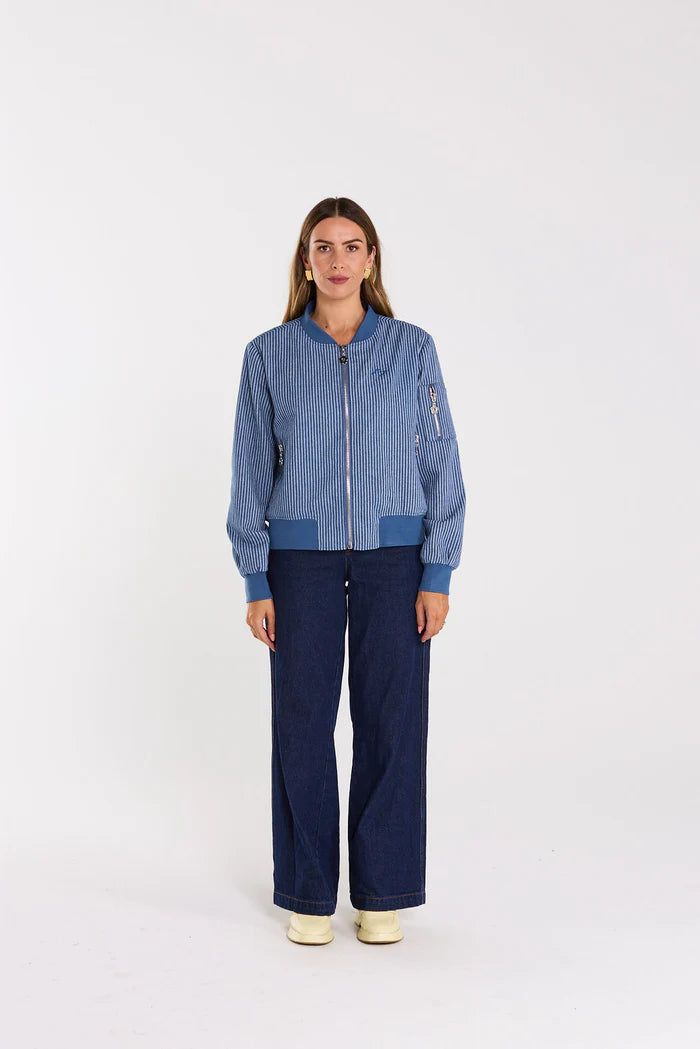 Thing Thing Flight Jacket  - Skyline Denim