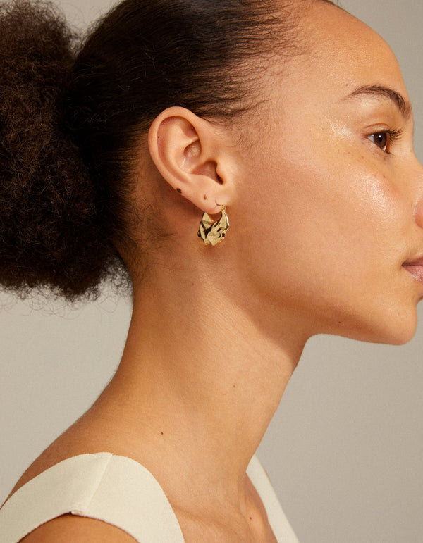 Pilgrim Flow Recycled Gold Plated Hoops