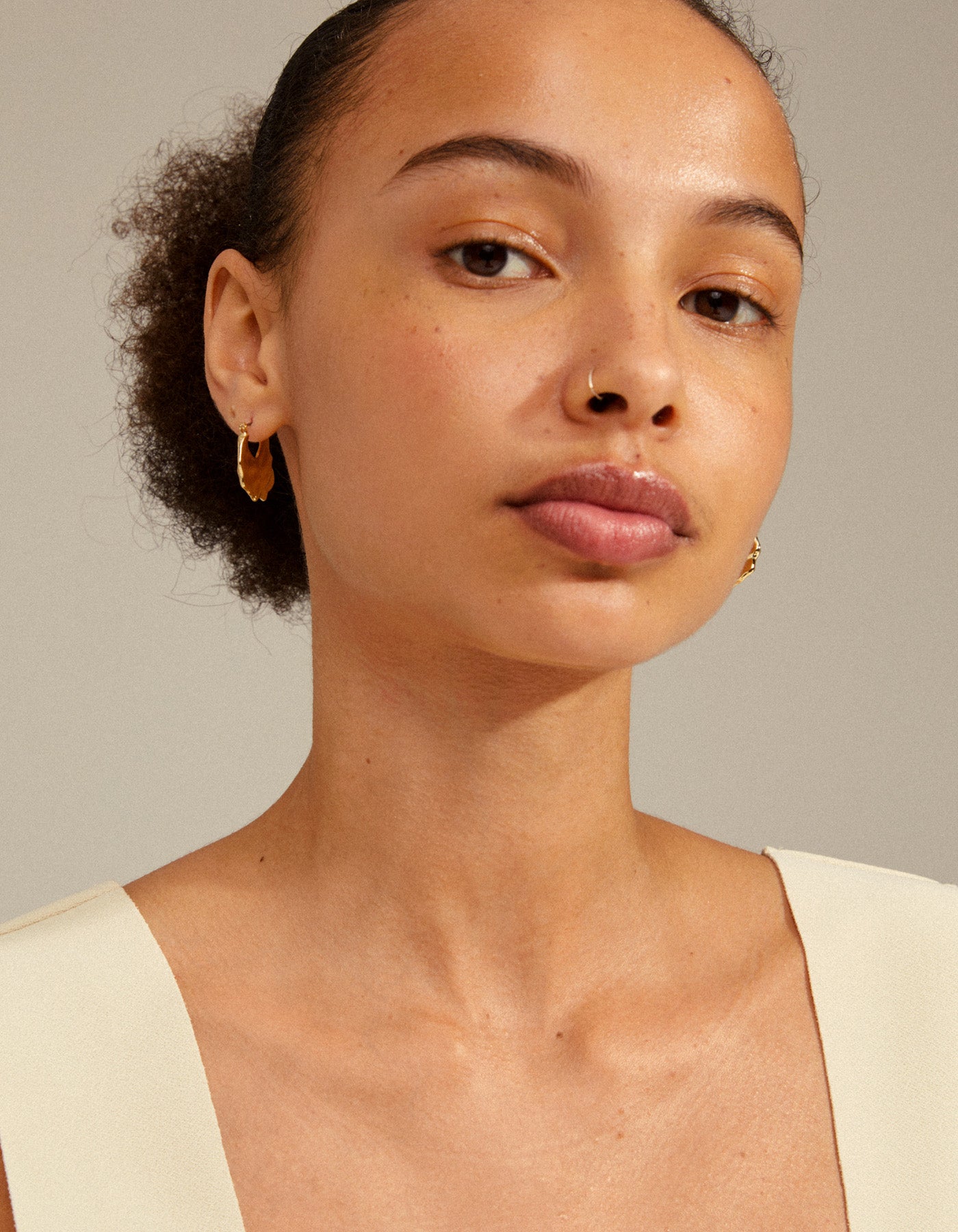 Pilgrim Flow Recycled Gold Plated Hoops