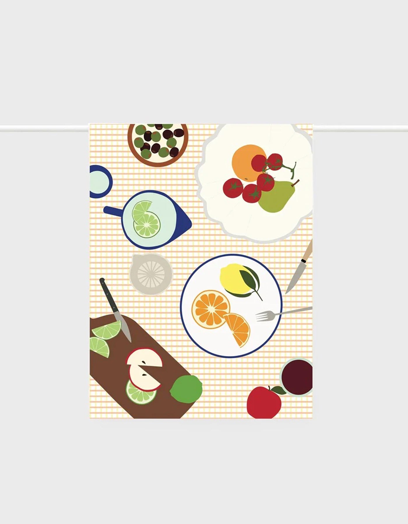 Lettuce Tea Towel Fruit On Plates