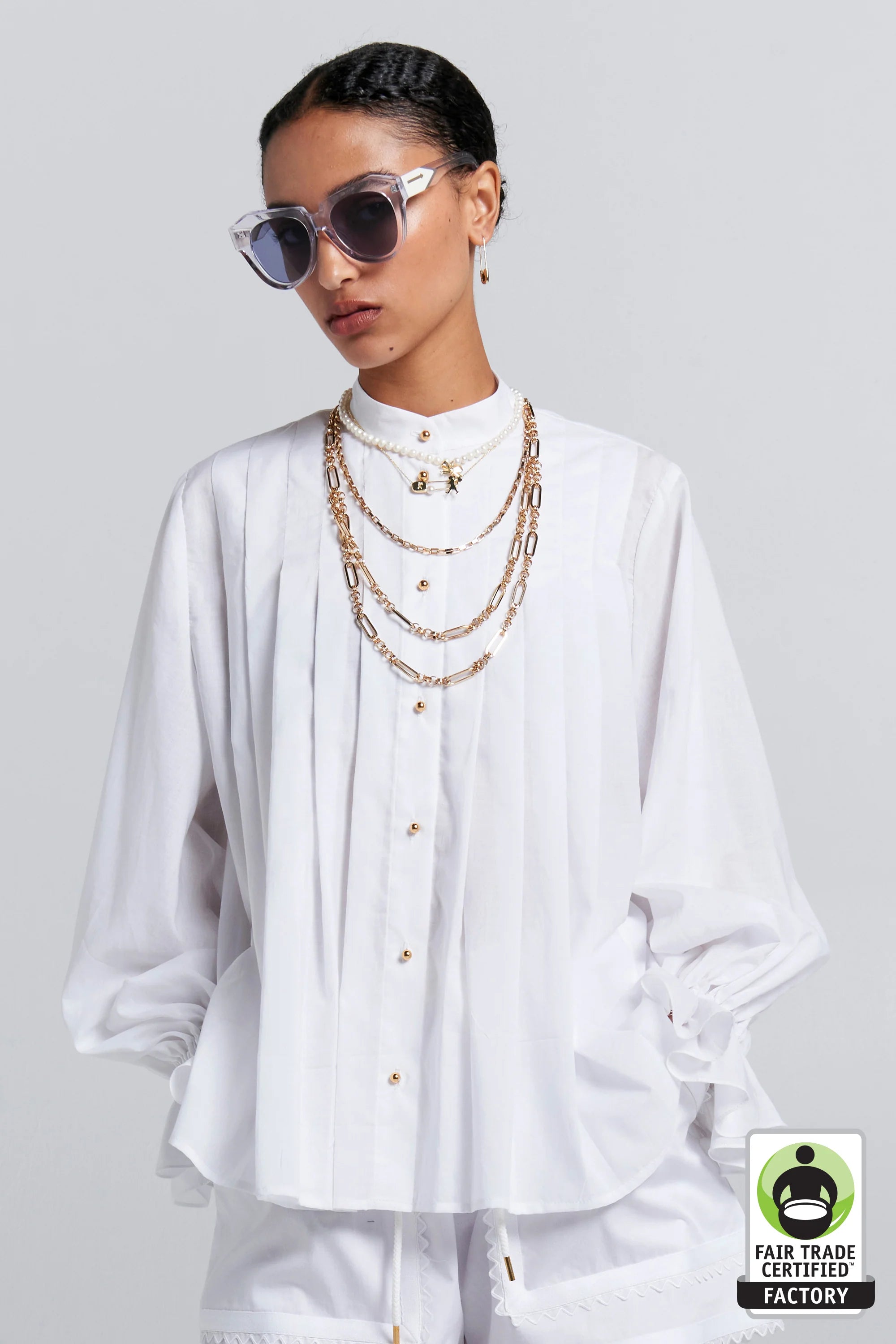Karen Walker Furrow Shirt White
