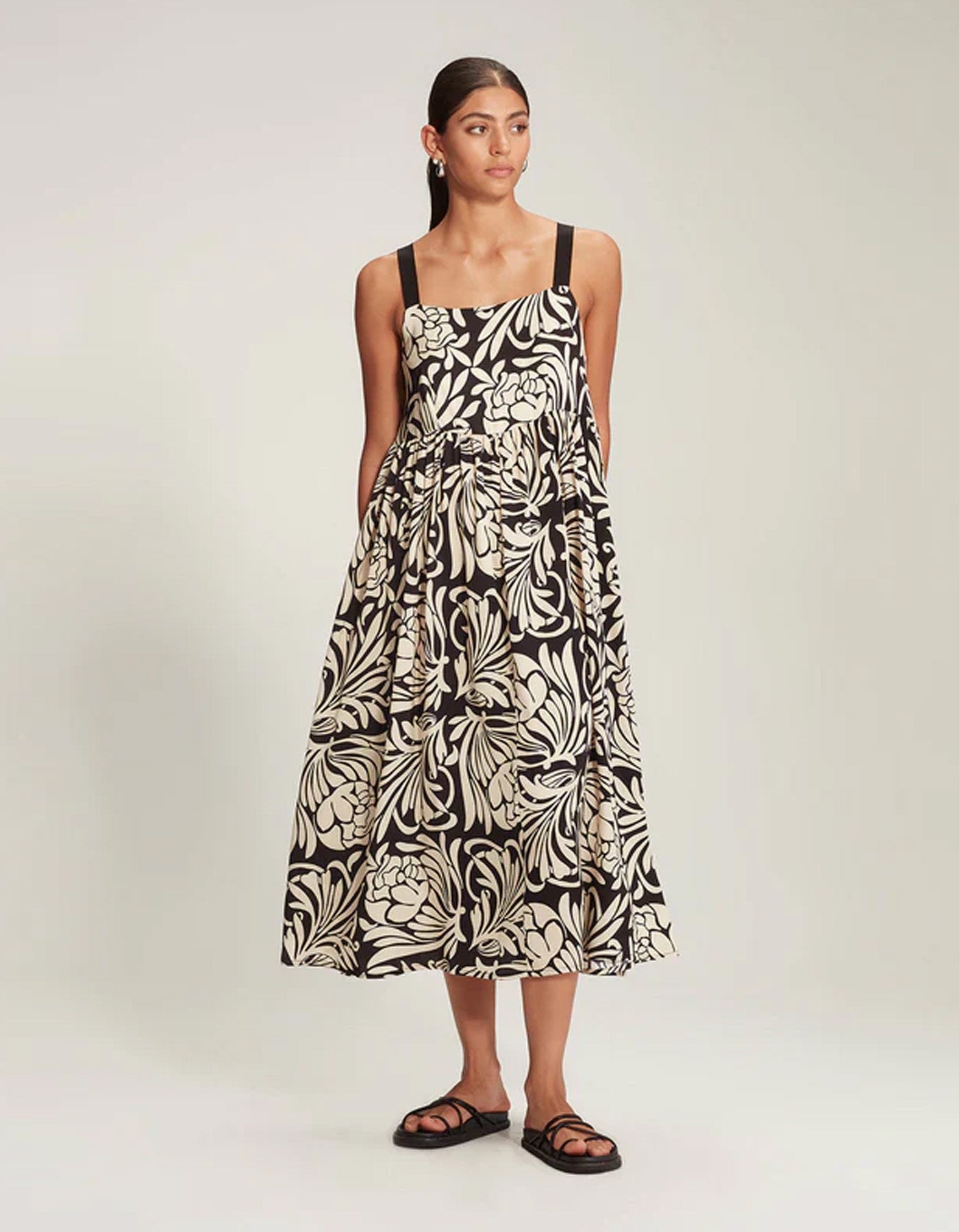 Sills Gabriel Print Dress Black/Ivory