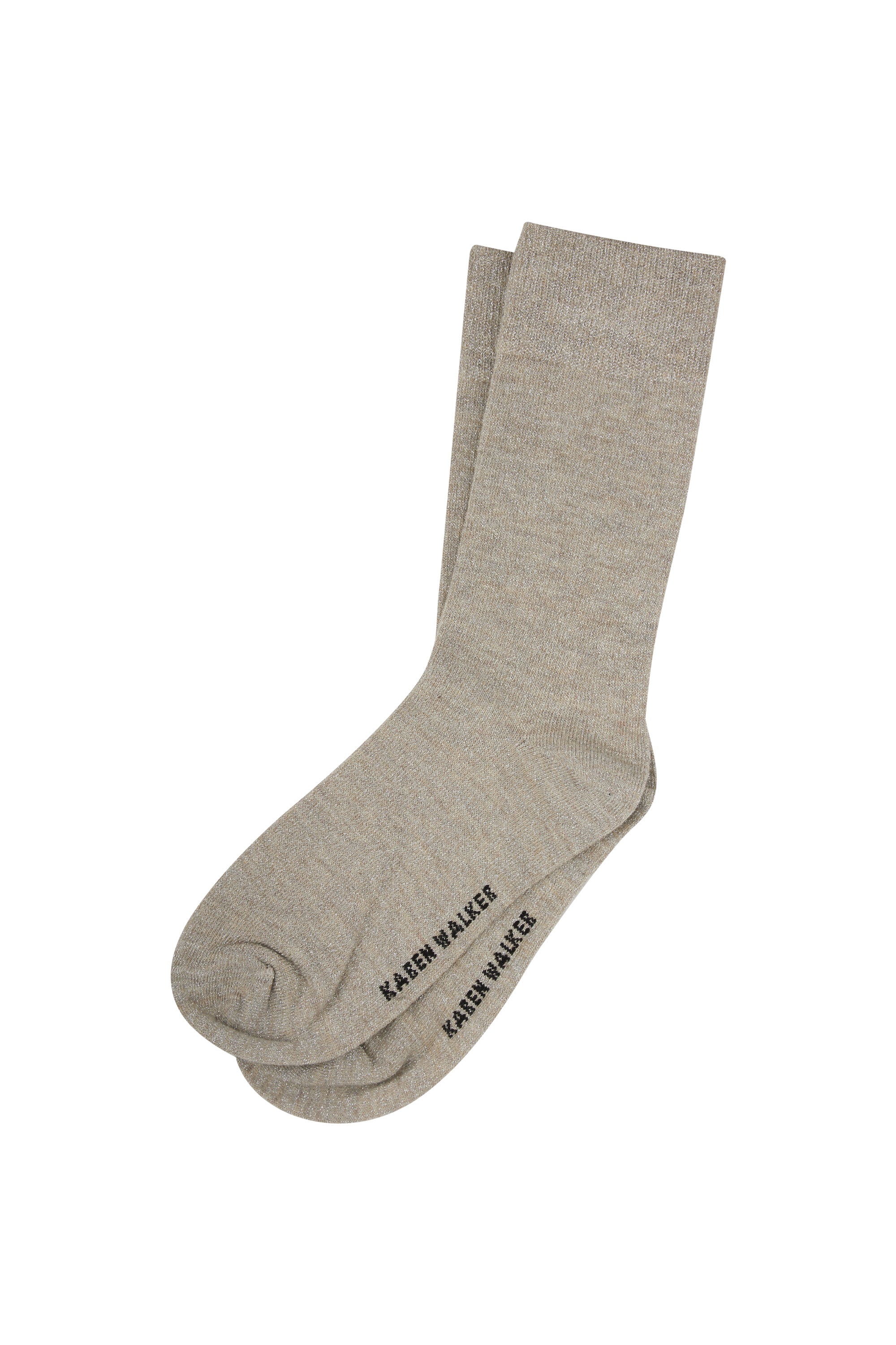 Karen Walker Glitter Socks 2 Pack - Natural Silver / Black Silver