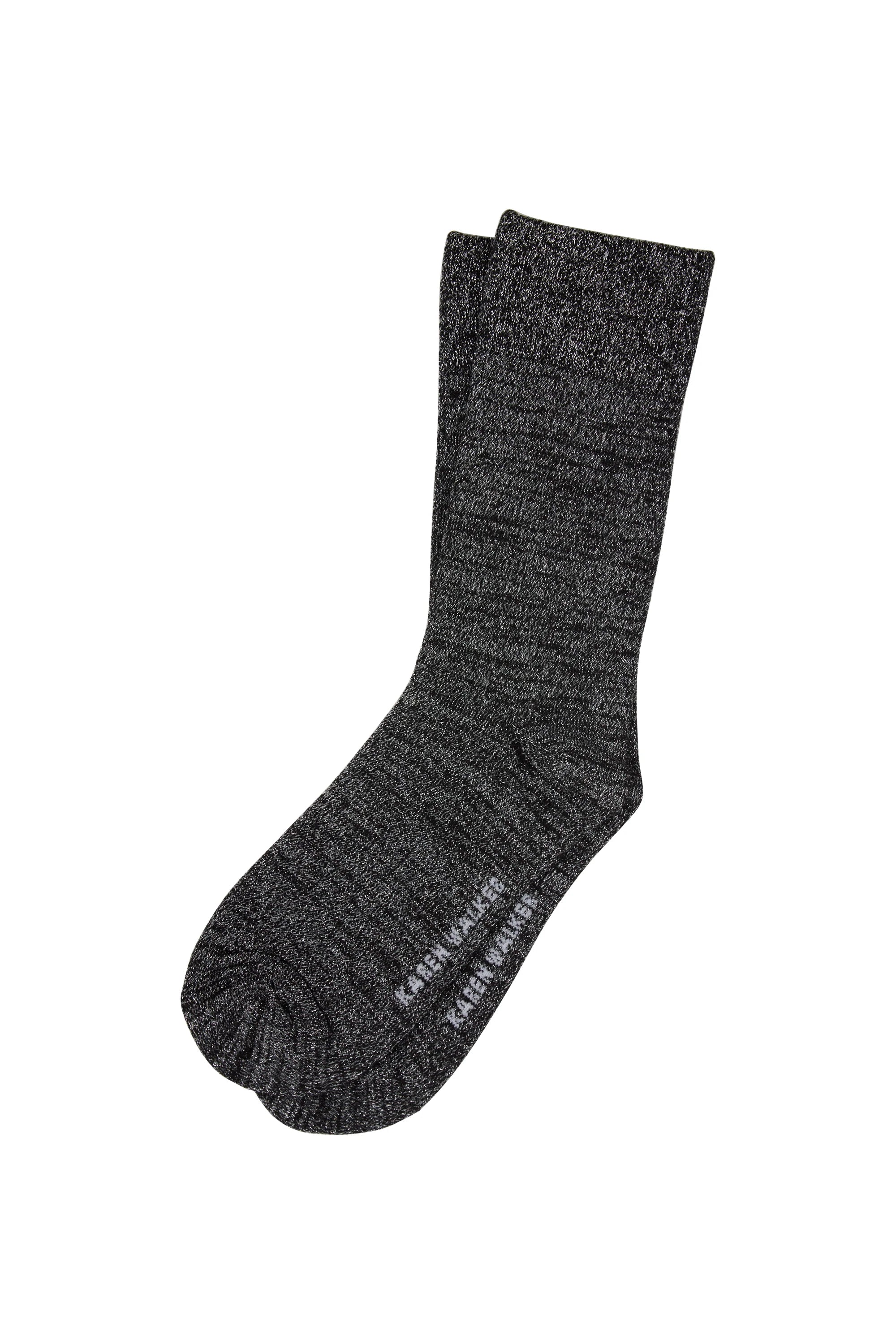 Karen Walker Glitter Socks 2 Pack - Natural Silver / Black Silver