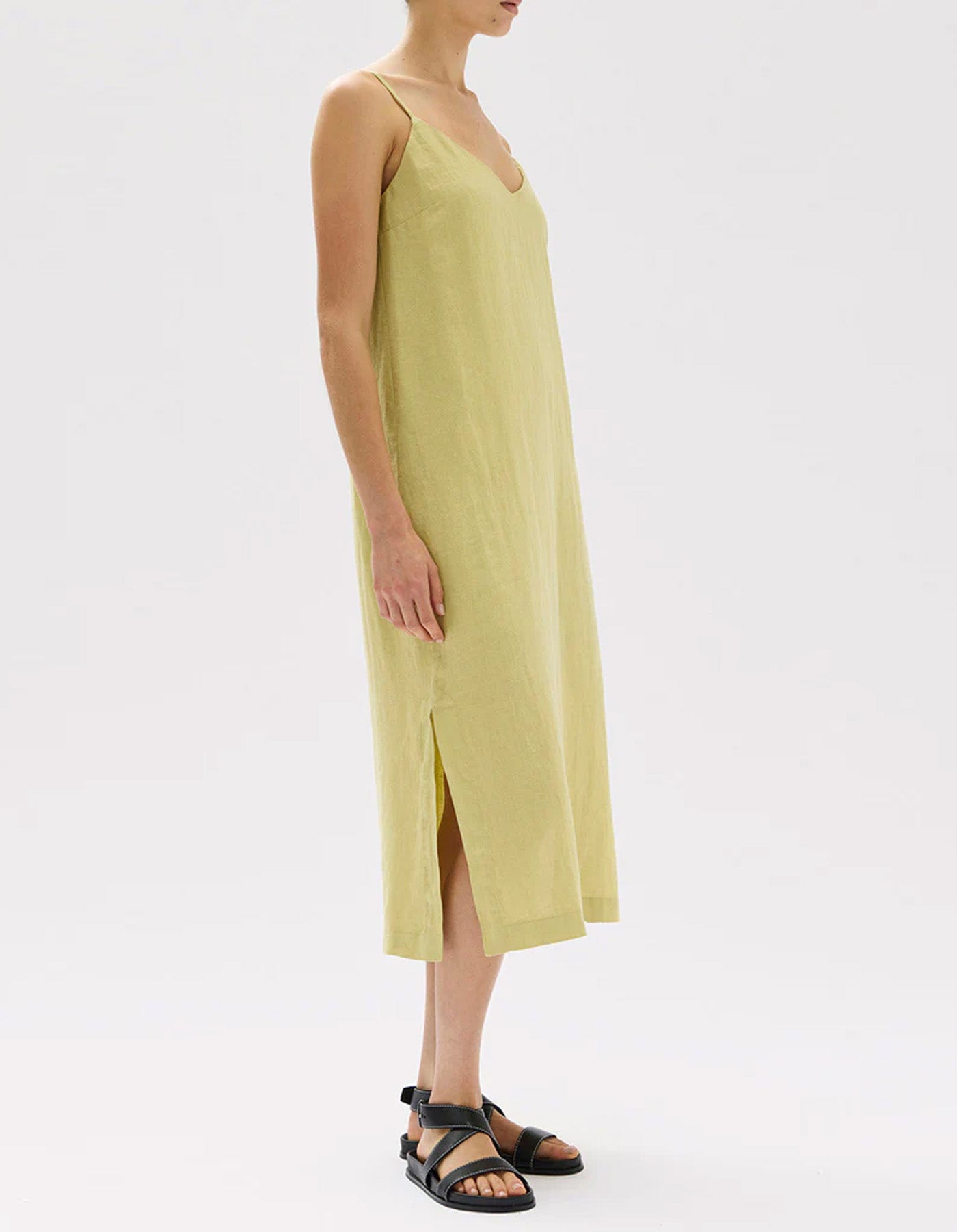 Assembly Label Vallory Linen Slip Dress Pear