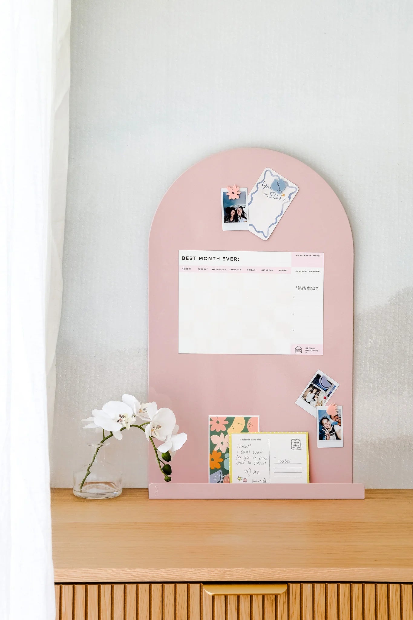 Growme Moodyboard Magnetic Board - Blush Pink