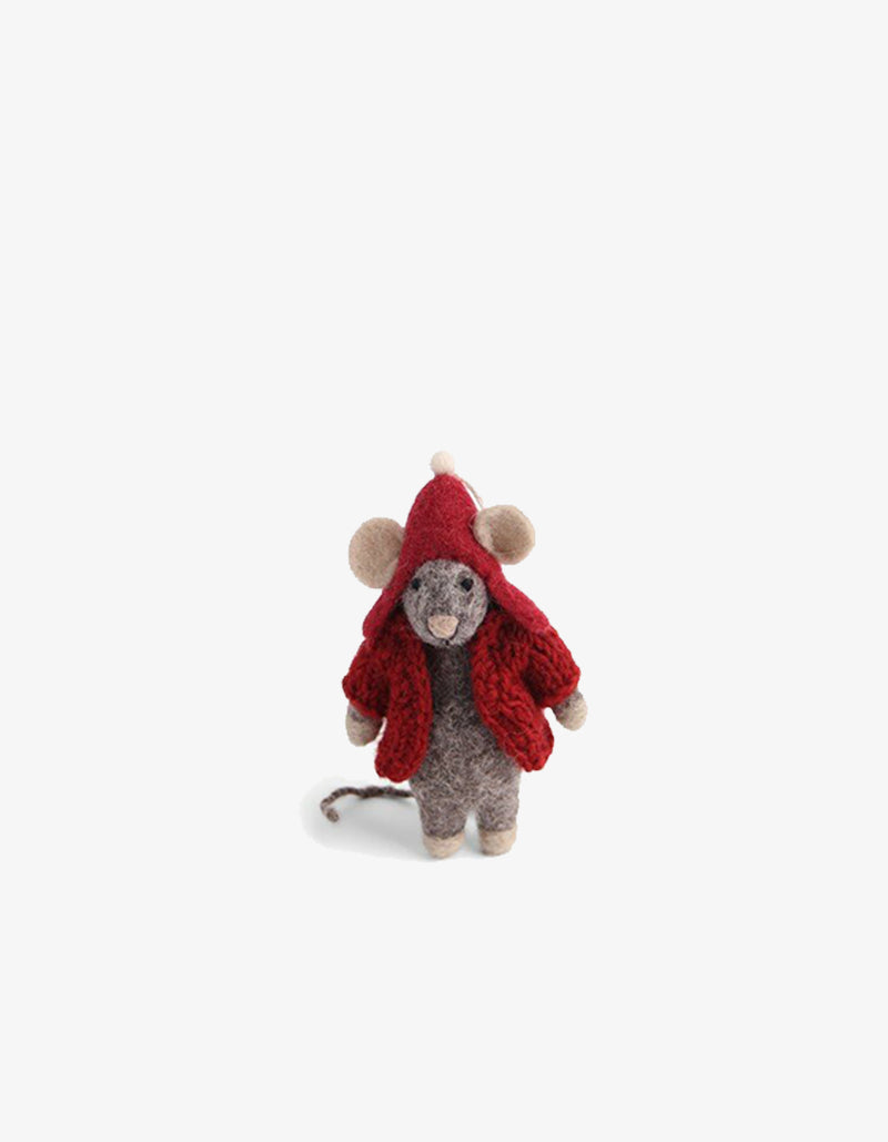 Gry & Sif Grey Mouse with Red Jacket