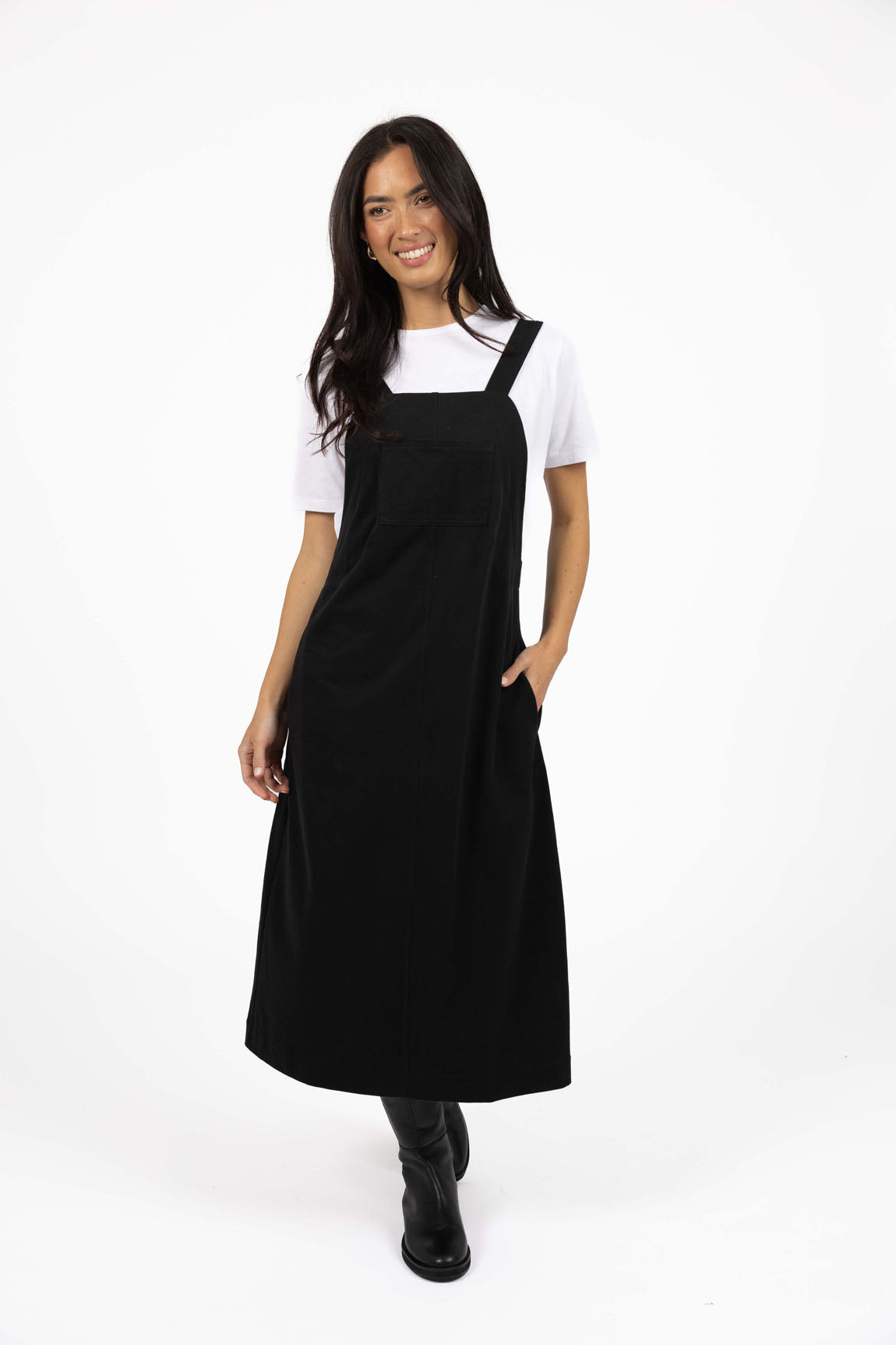Humidity T-Shirt Pinafore Dress Black