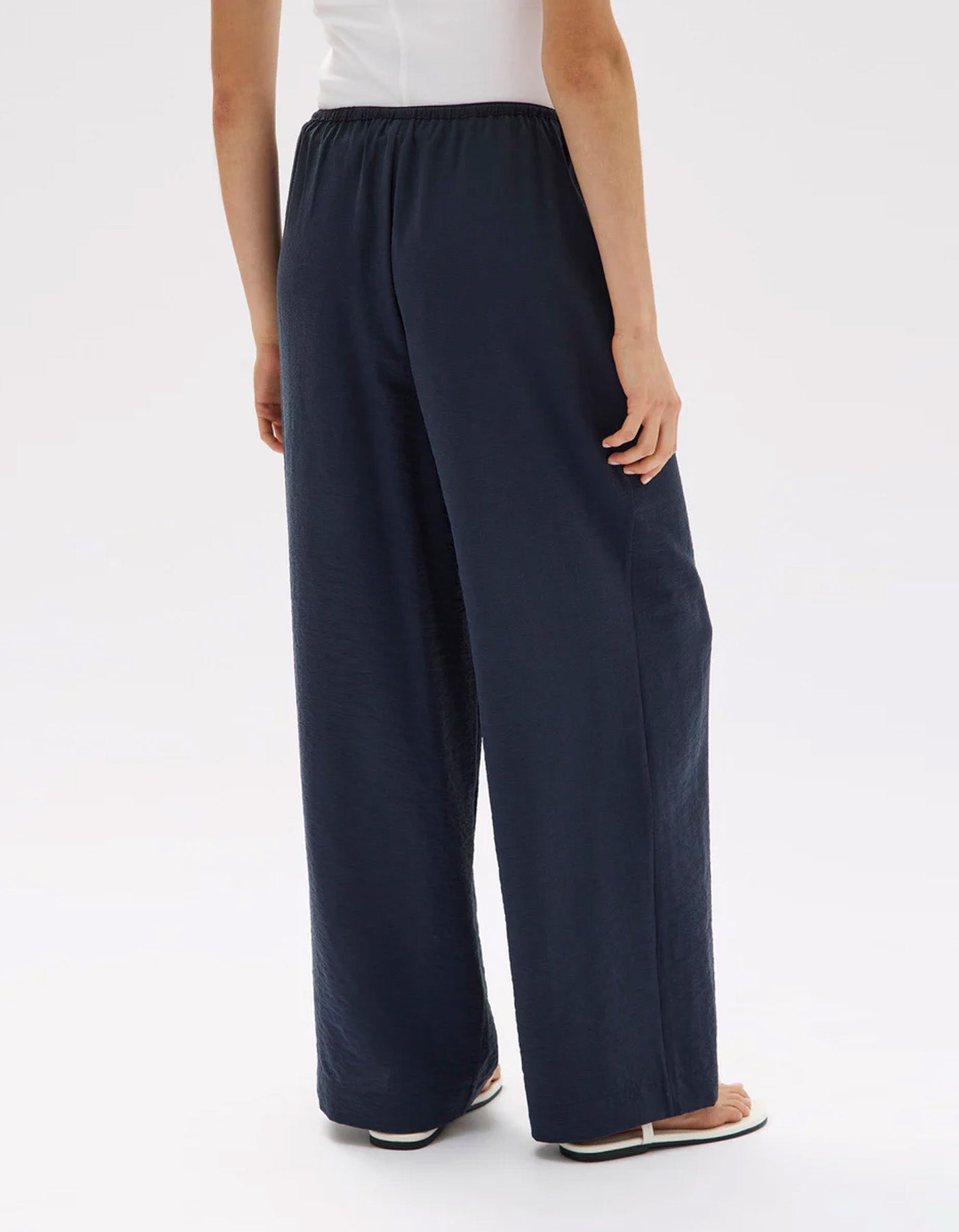 Assembly Label Heather Silk Blend Pant Navy