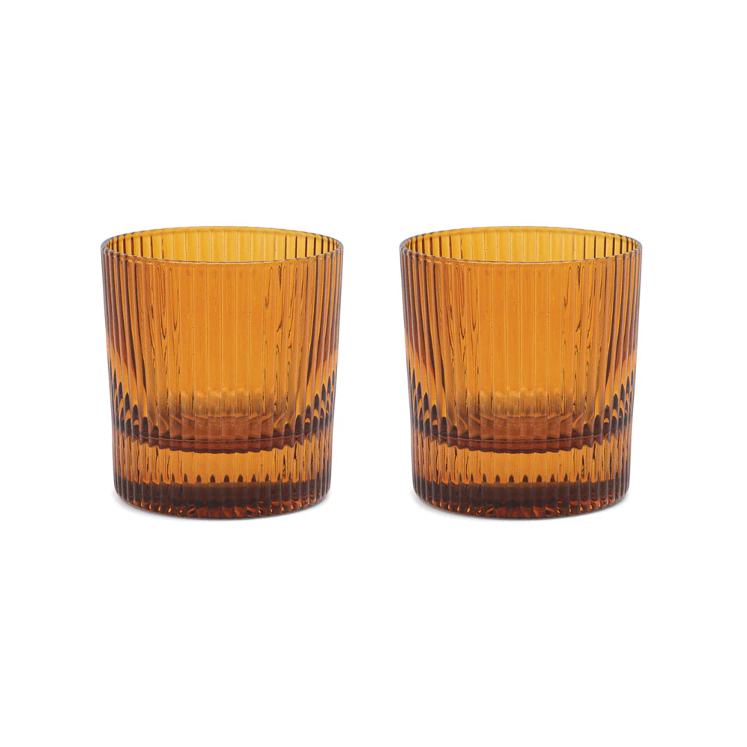 Here's How Scout Lowball Glasses Set Of 2 Amber