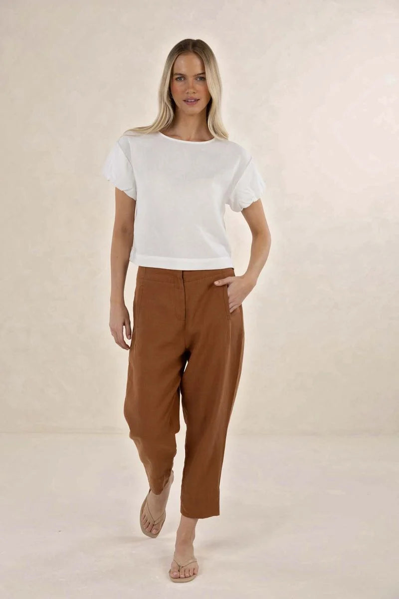 Humidity Huxe Linen Pant Tobacco