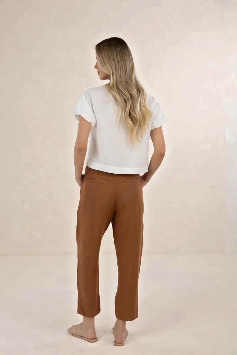 Humidity Huxe Linen Pant Tobacco