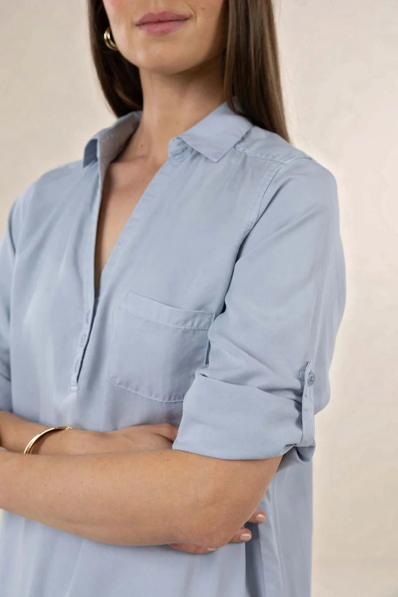 Humidity Remy Shirt Dress Blue Haze