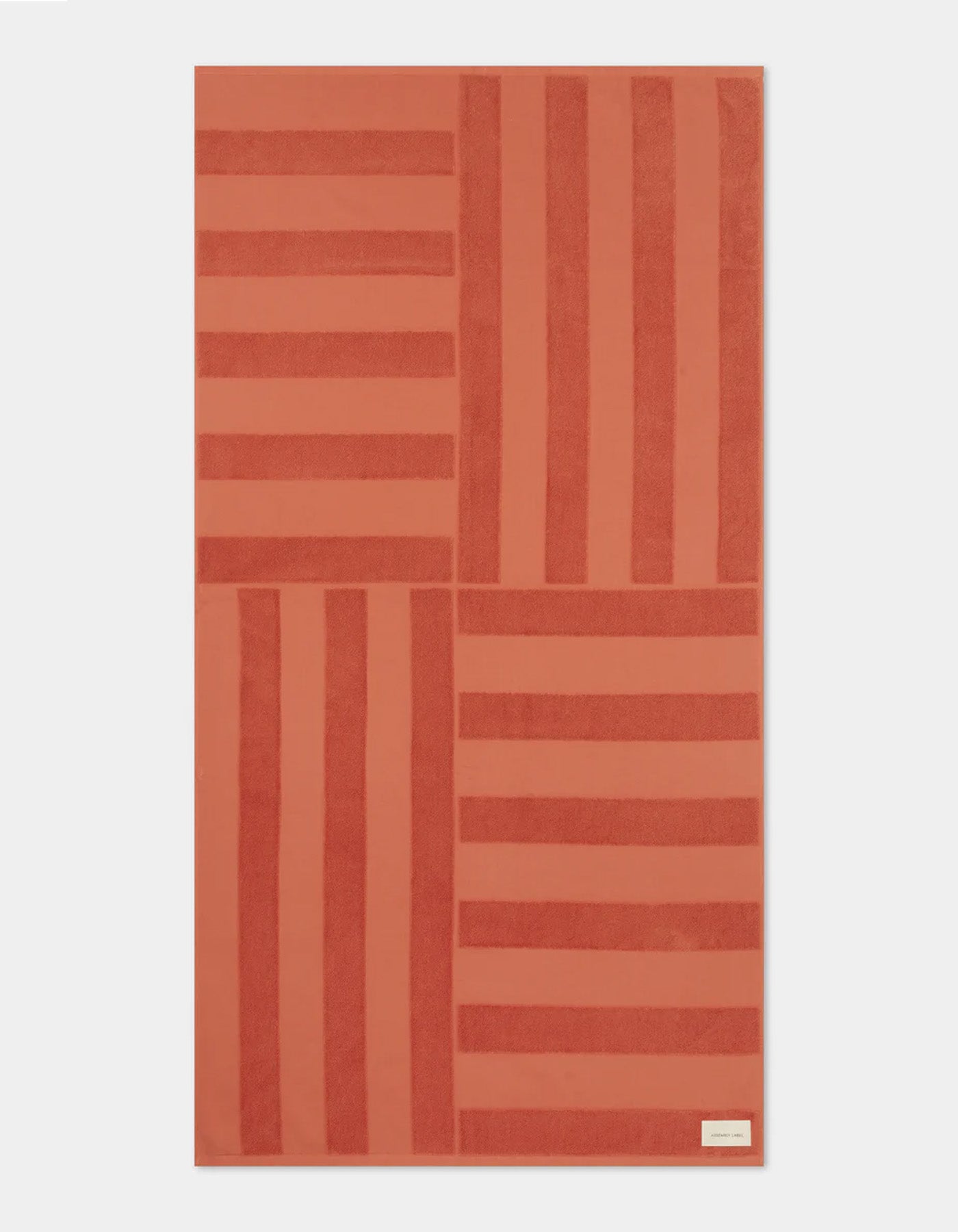 Assembly Label Jacquard Tile Beach Towel Papaya