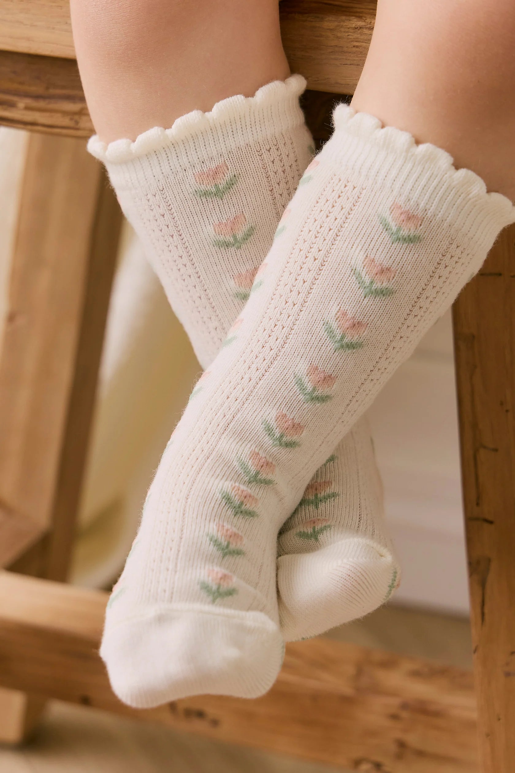 Jamie Kay Ines Knee High Sock - Ines Floral Egret
