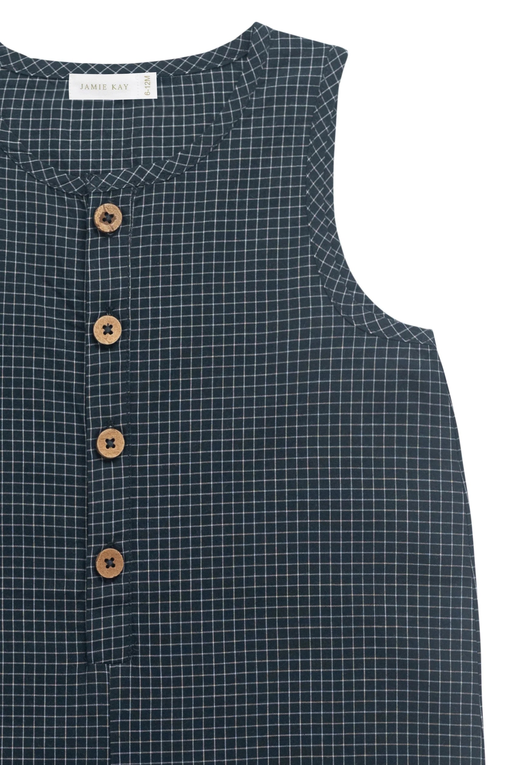 Jamie Kay Organic Cotton Milo Jumpsuit Forest Grid