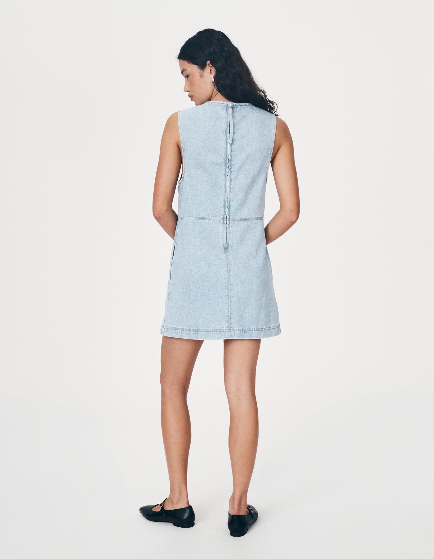 Rowie The Label Jean Denim Mini Dress Azul