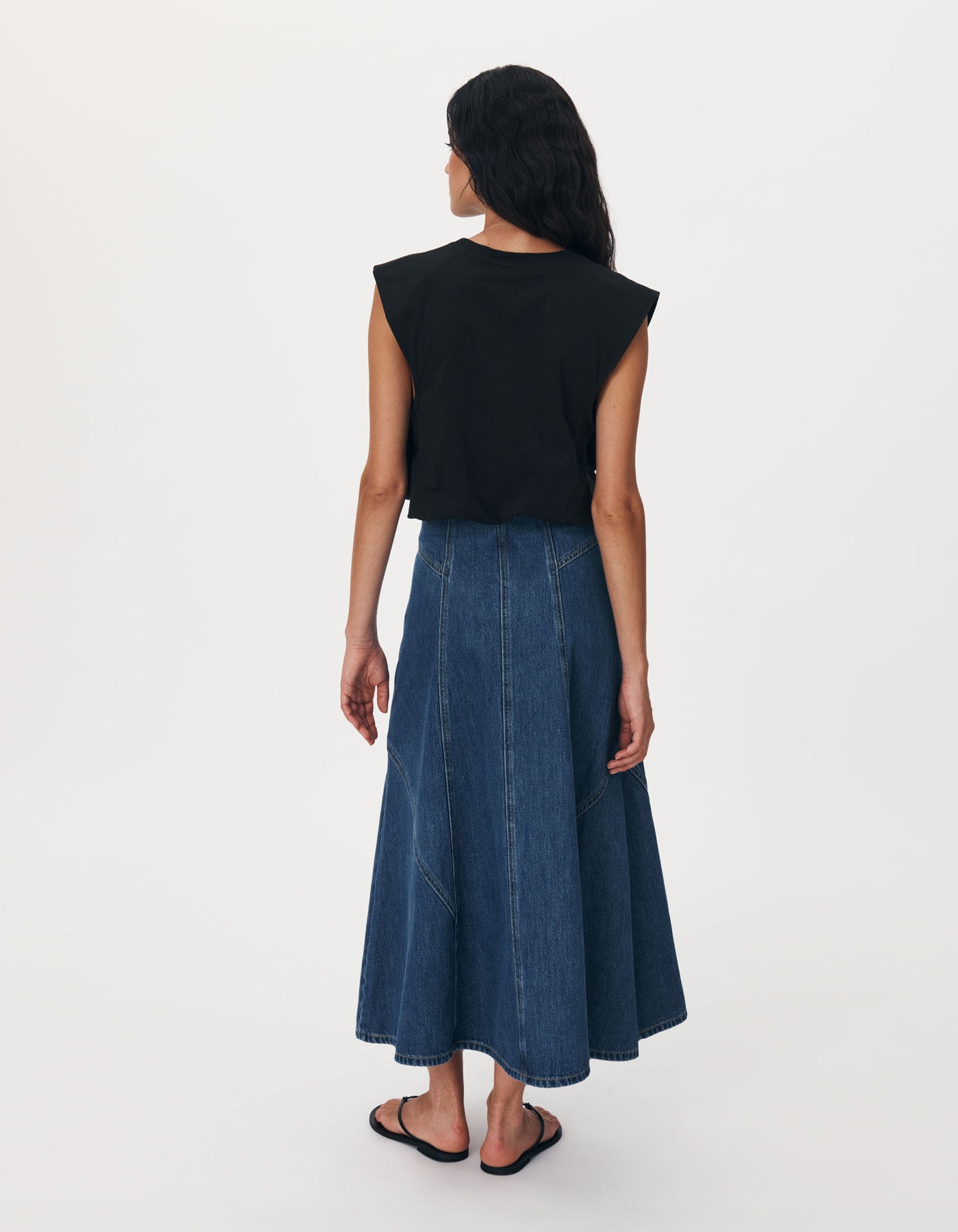 Rowie The Label Jeanette Denim Midi Skirt