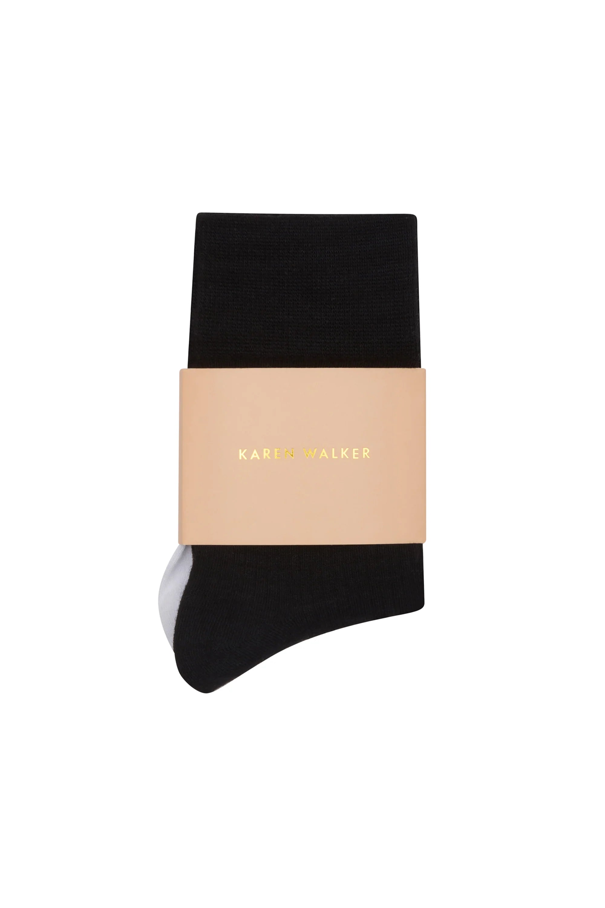 Karen Walker Runaway Embroidered Socks 2 pack Rib Bamboo Blk/Wht
